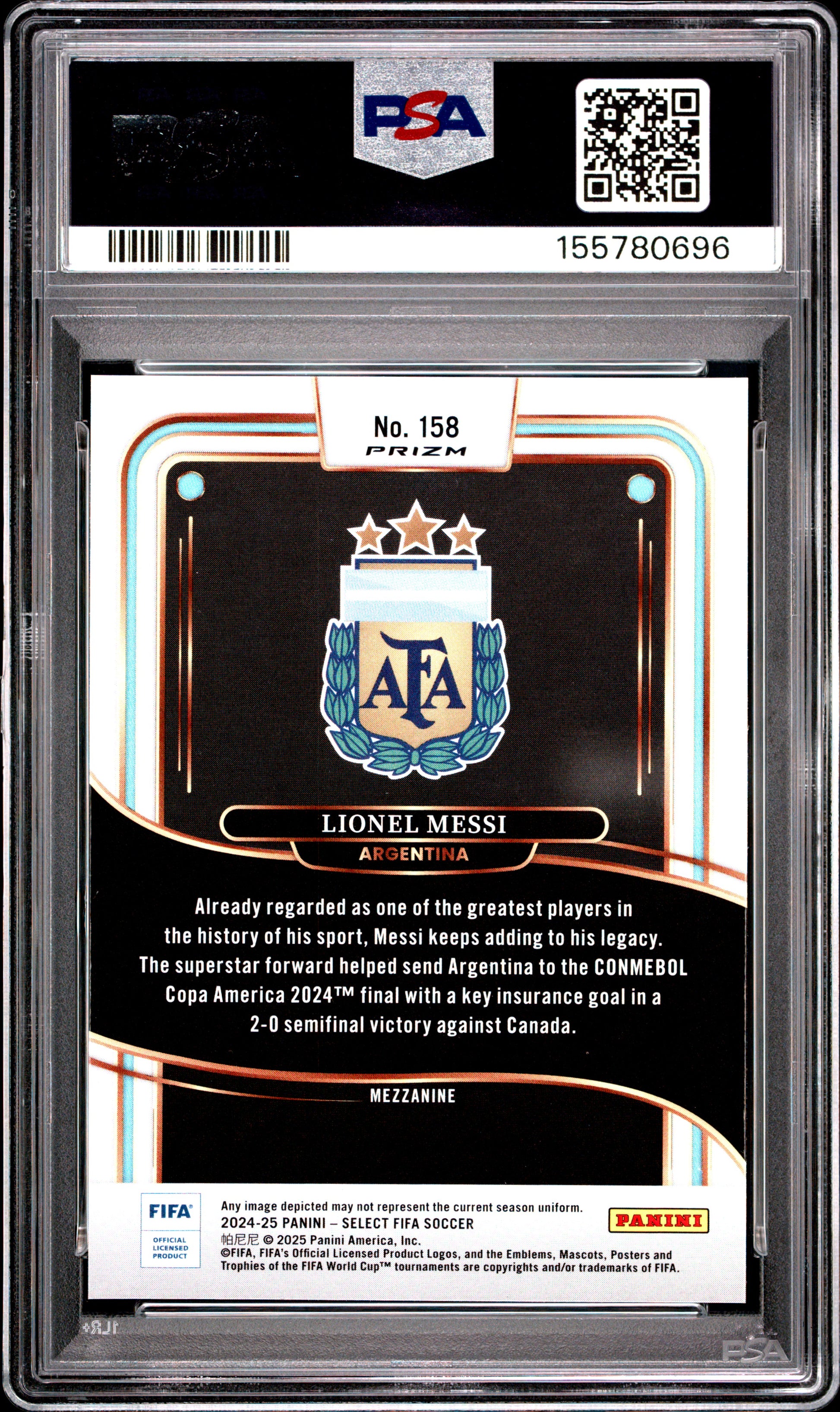 2024-25 Panini Select Fifa #158 Pandora Lionel Messi PSA 6