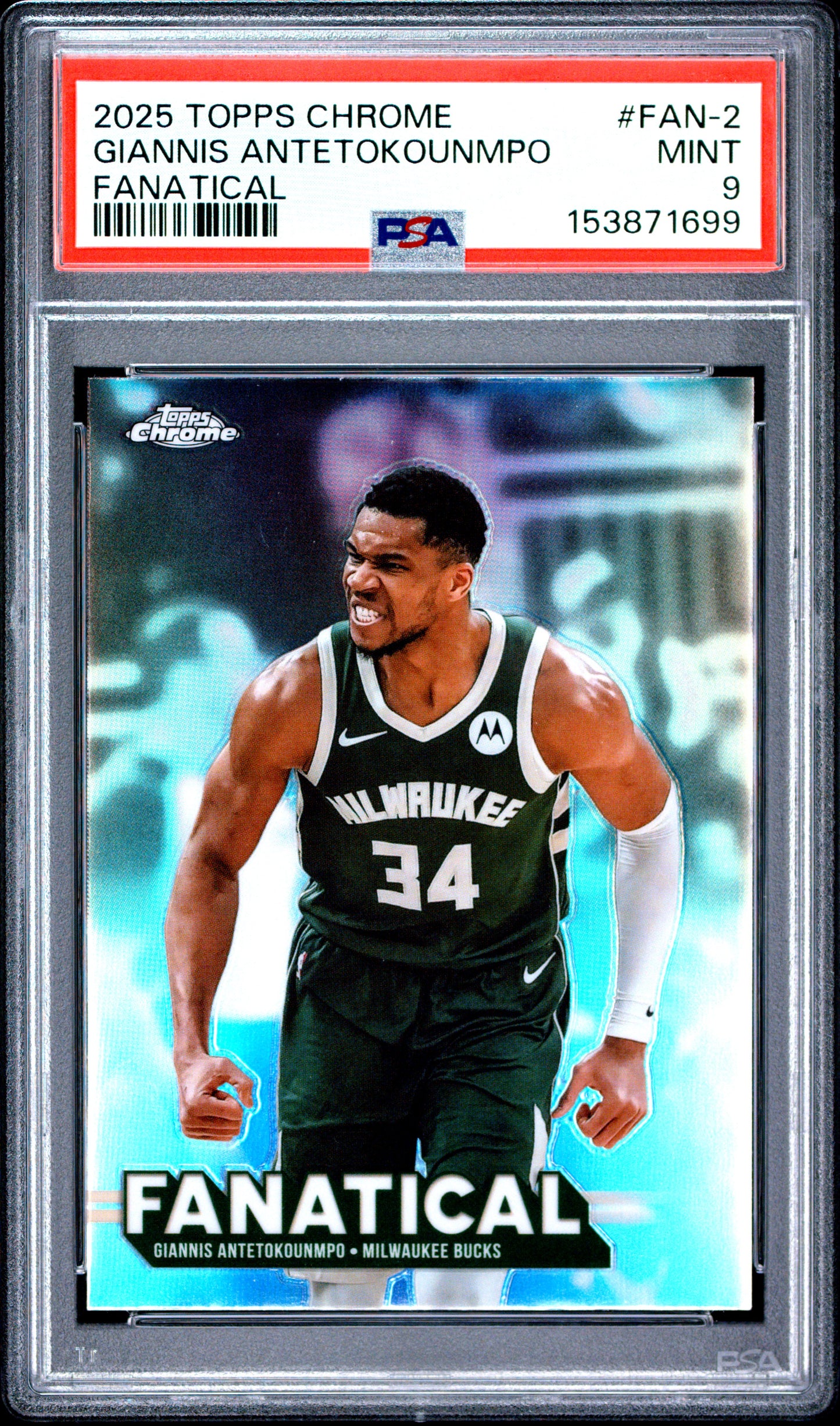 2025 Topps Chrome Fanatical #FAN-2 Giannis Antetokounmpo PSA 9