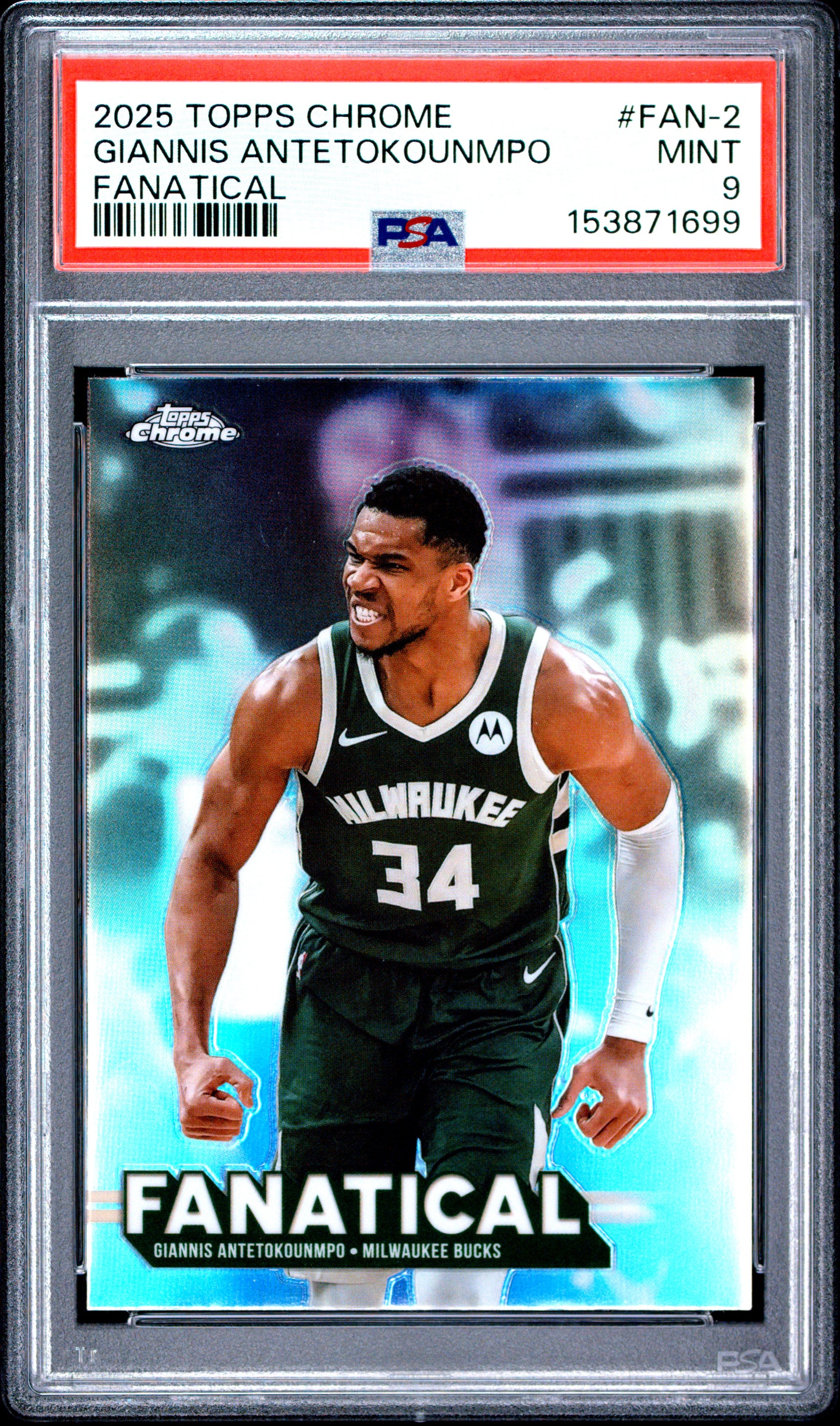 2025 Topps Chrome Fanatical #FAN-2 Giannis Antetokounmpo PSA 9