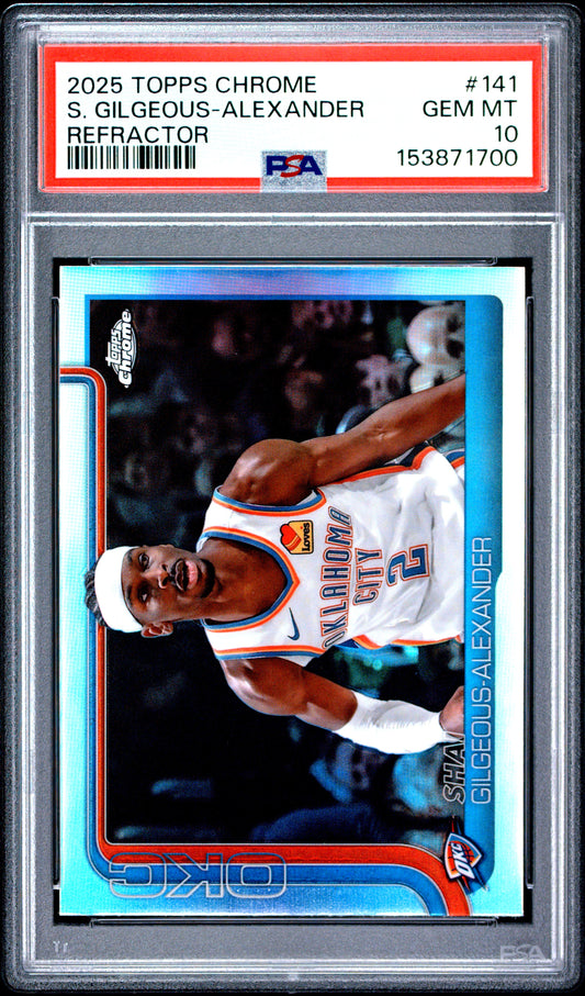 2025 Topps Chrome #141 Refractor Shai Gilgeous-Alexander PSA 10