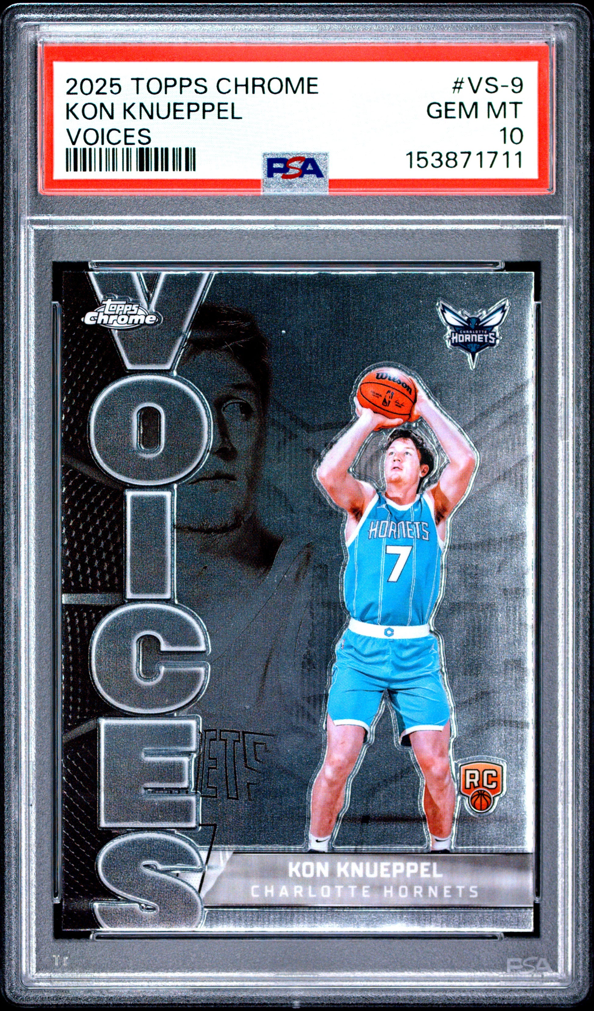 2025 Topps Chrome Voices #VS-9 Kon Knueppel RC PSA 10