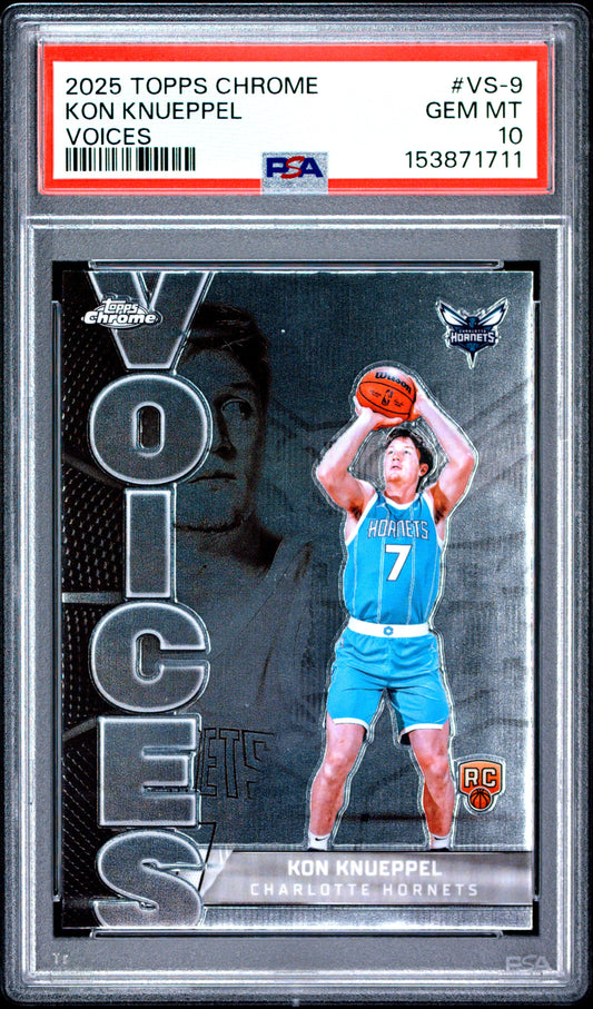 2025 Topps Chrome Voices #VS-9 Kon Knueppel RC PSA 10
