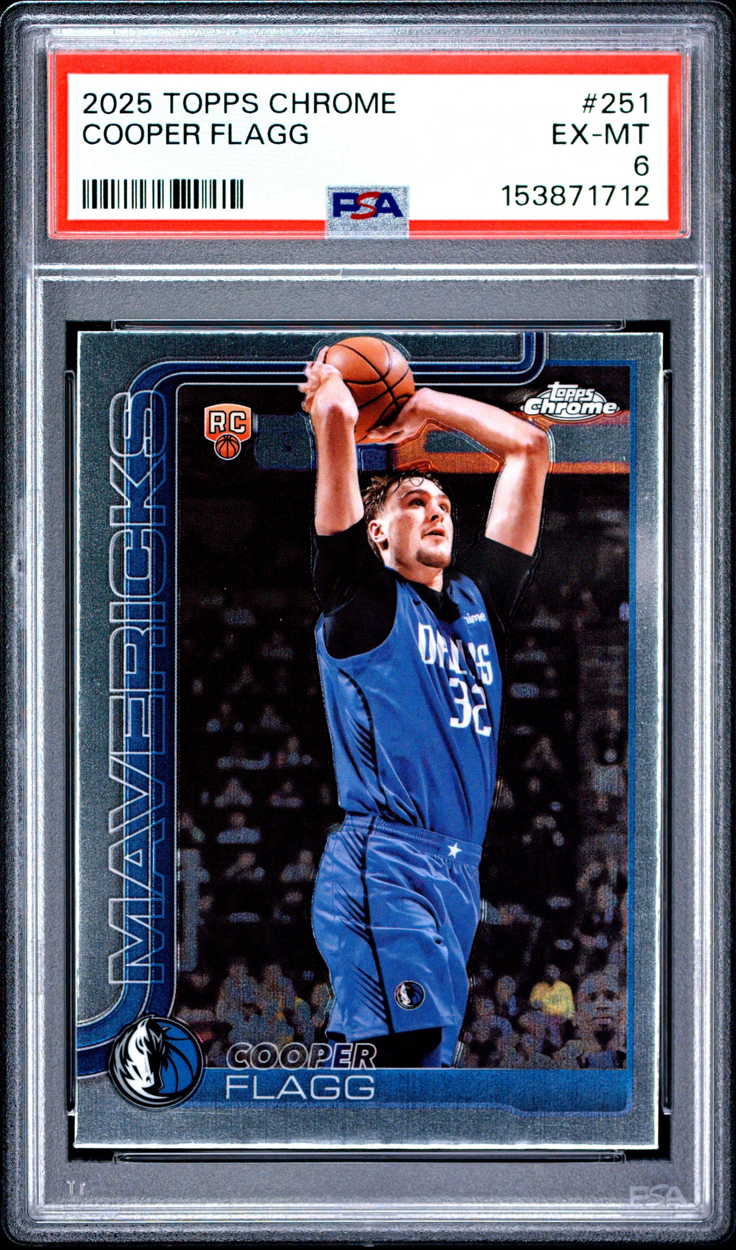 2025 Topps Chrome #251 Cooper Flagg RC PSA 6