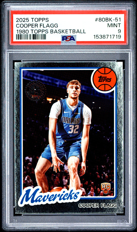 2025 Topps 1980-81 Topps Basketball #80BK-51 Cooper Flagg RC PSA 9 (1719)