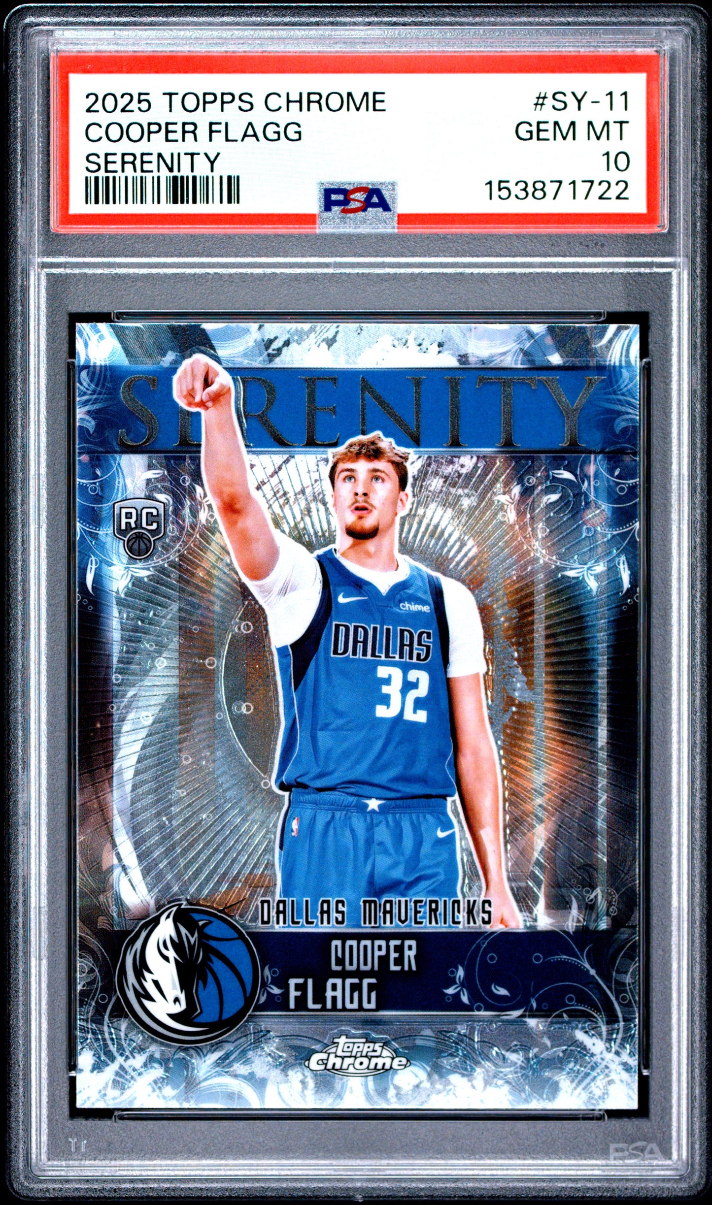 2025 Topps Chrome Serenity #SY-11 Cooper Flagg RC PSA 10
