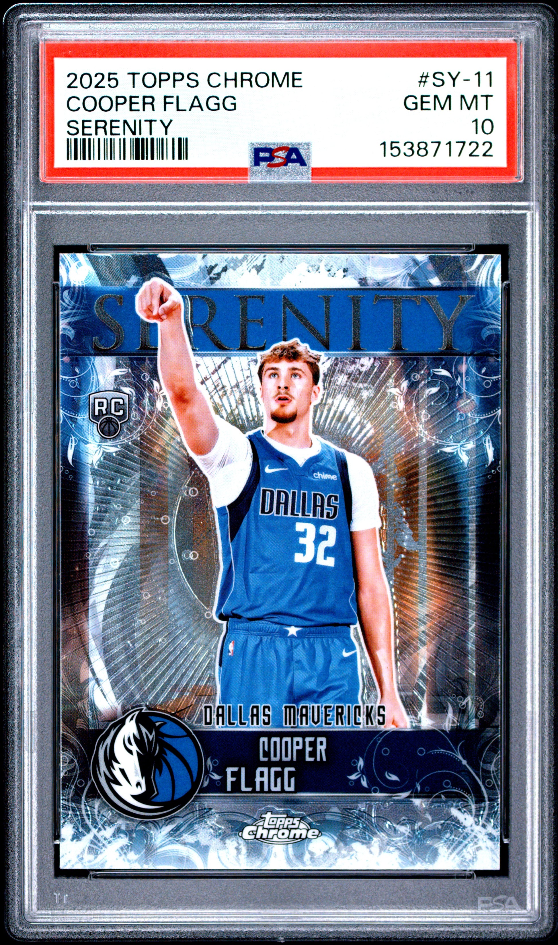 2025 Topps Chrome Serenity #SY-11 Cooper Flagg RC PSA 10