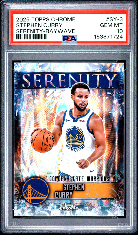 2025 Topps Chrome Serenity #SY-3 Raywave Stephen Curry PSA 10