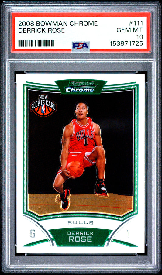 2008 Bowman Chrome #111 Derrick Rose RC PSA 10