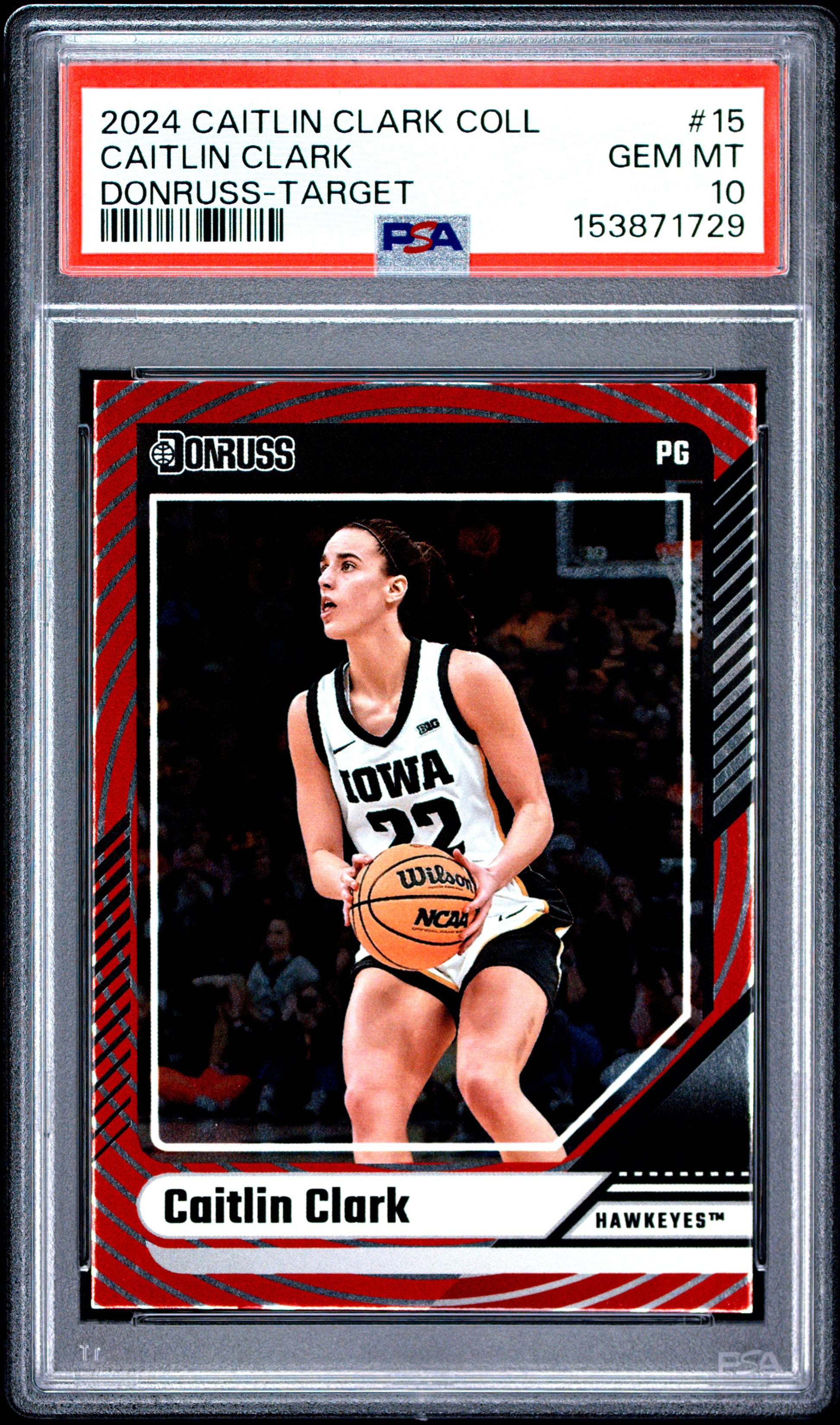 2024 Panini Caitlin Clark Collection Donruss #15 Target Caitlin Clark PSA 10