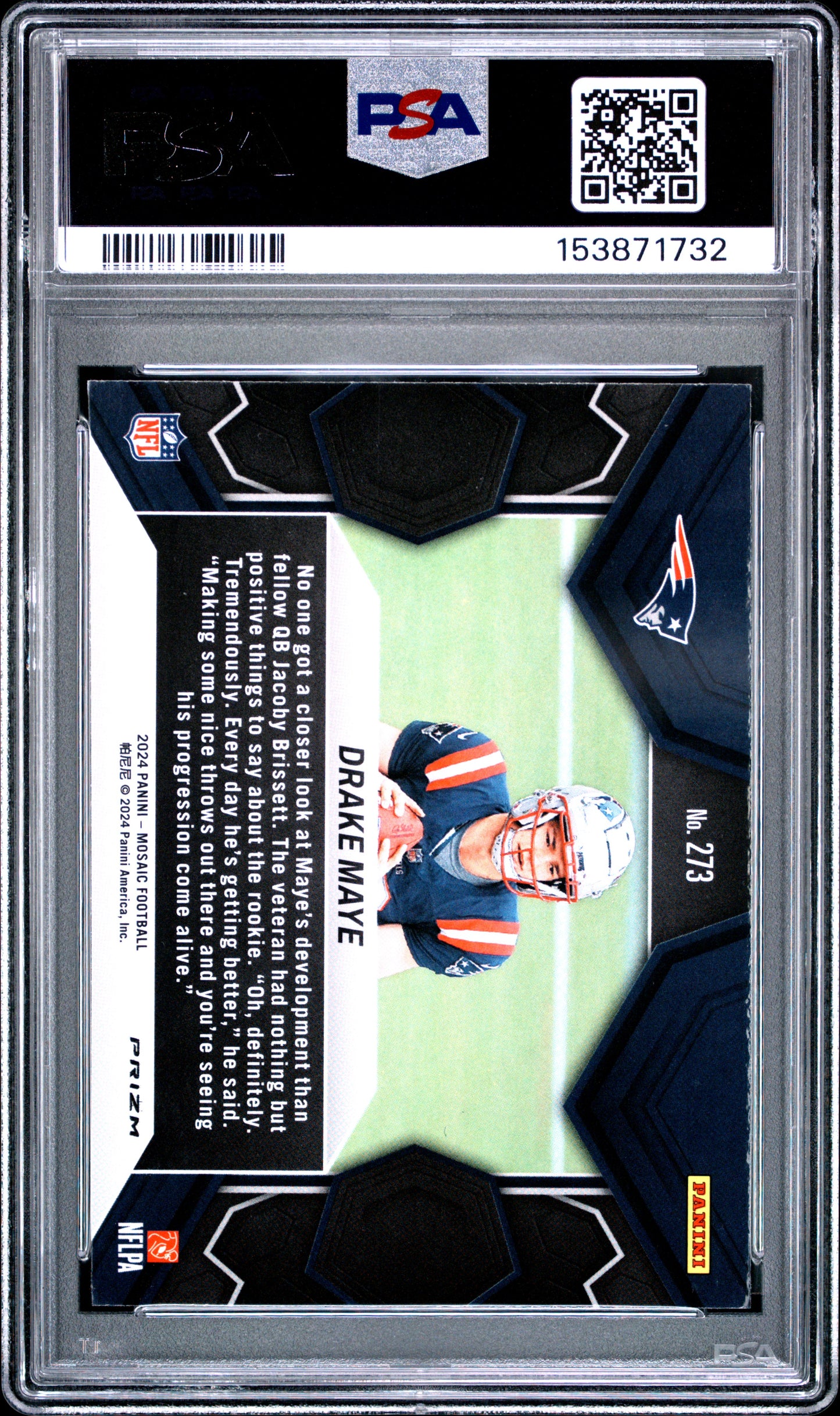 2024 Panini Mosaic #273 Red Drake Maye RC PSA 9