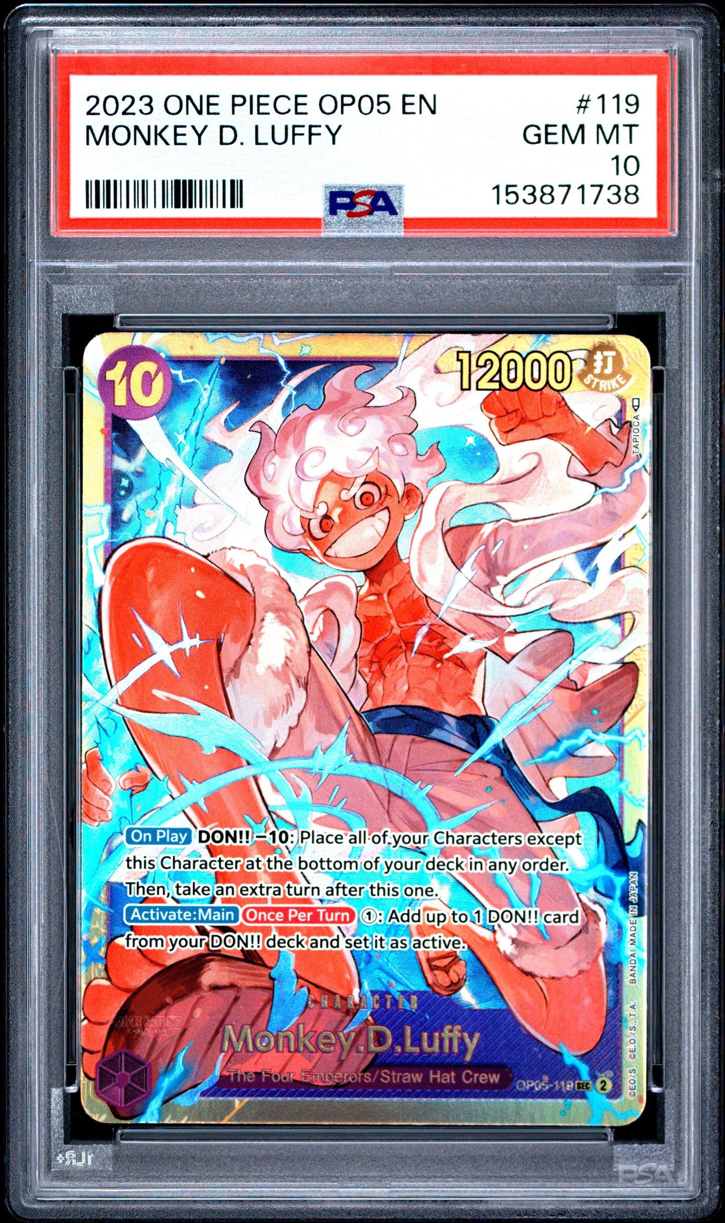 2023 One Piece Op05-Awakening Of The New Era #119 Monkey D. Luffy PSA 10