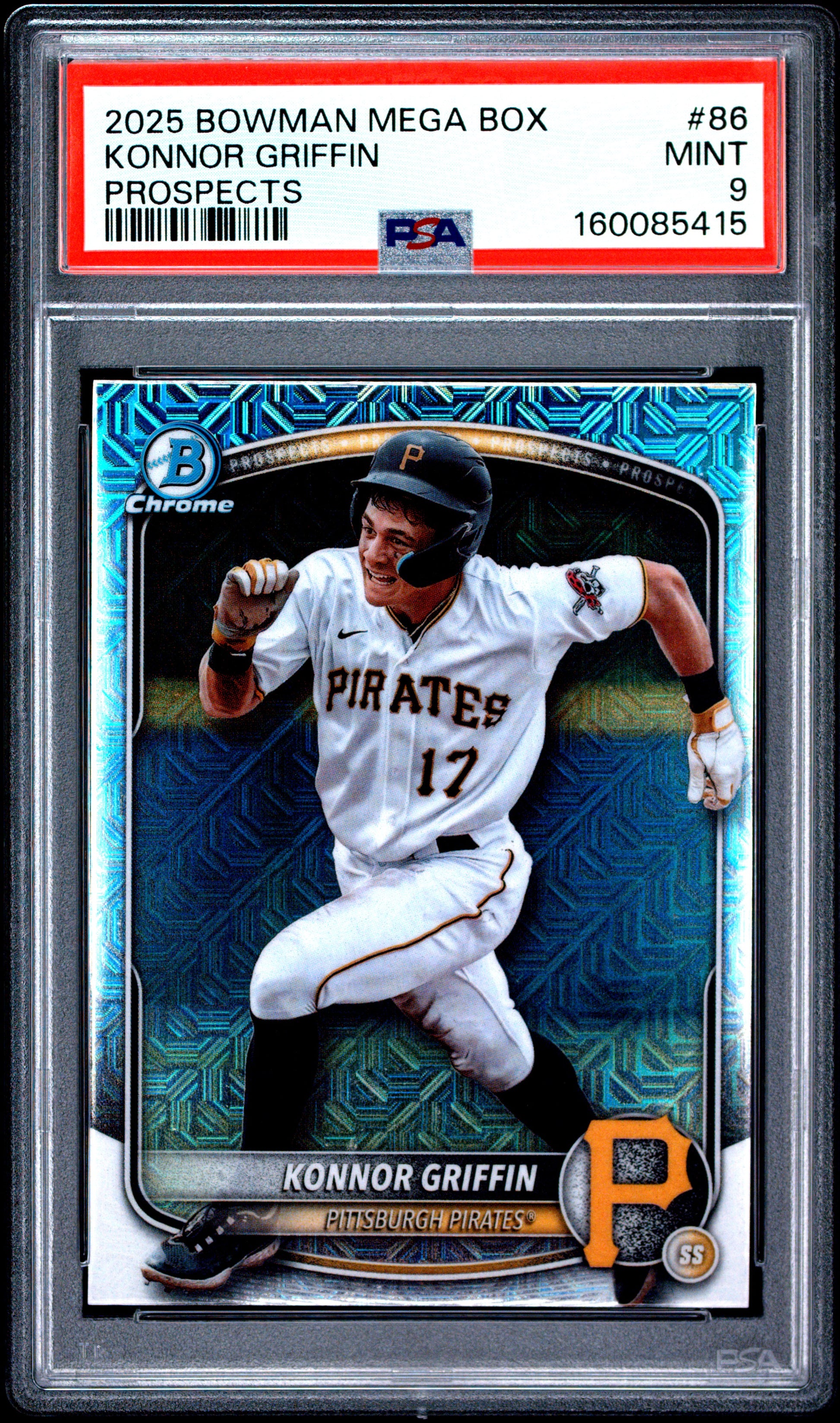 2025 Bowman Mega Box Chrome Prospects #86 Konnor Griffin PSA 9