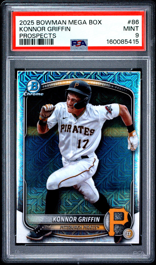 2025 Bowman Mega Box Chrome Prospects #86 Konnor Griffin PSA 9