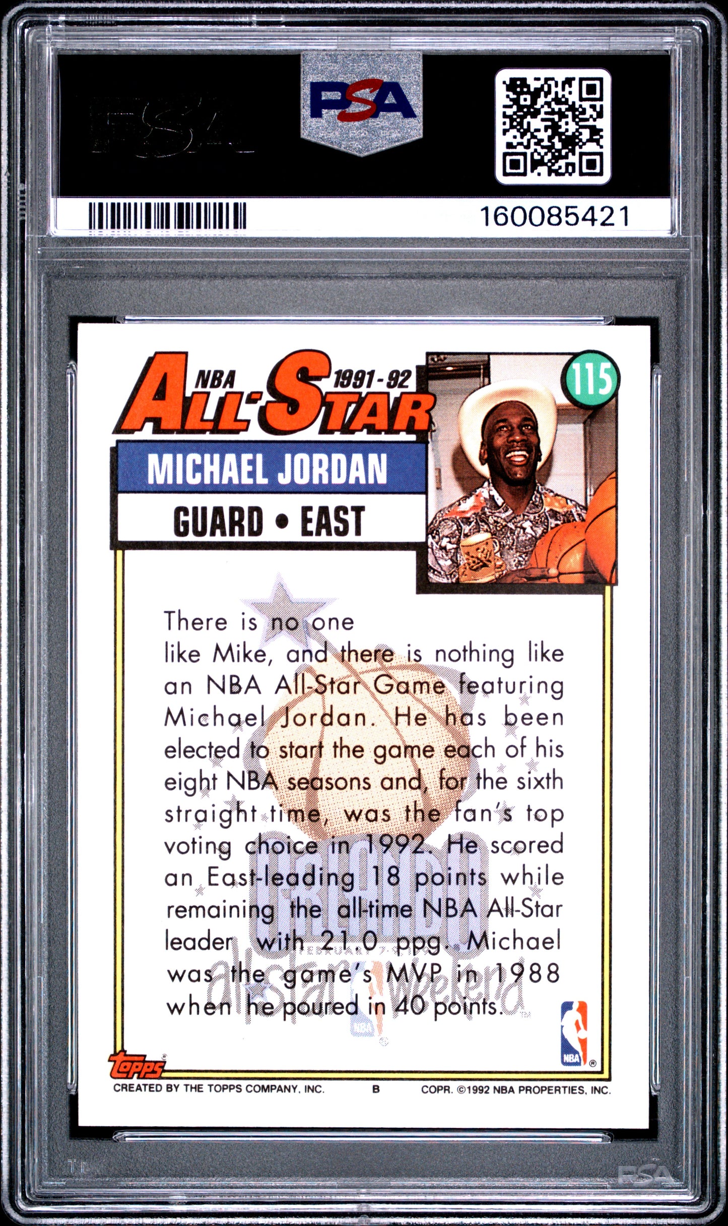 1992 Topps #115 Michael Jordan PSA 10 (5421)