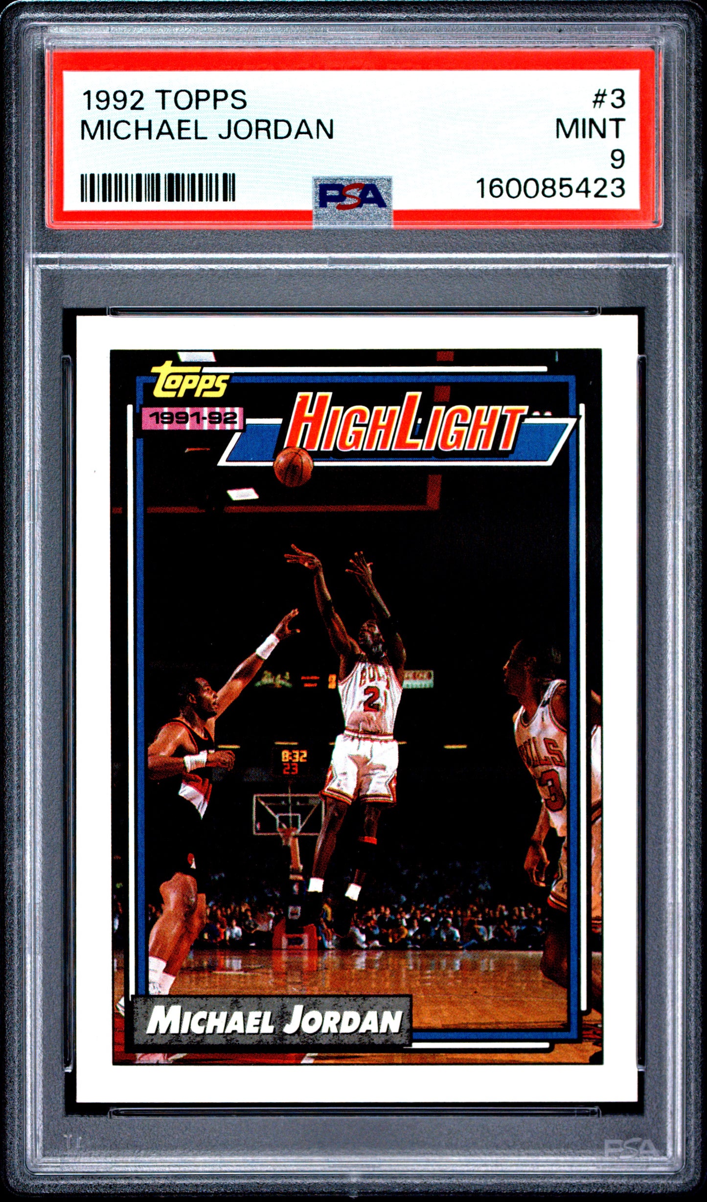 1992 Topps #3 Michael Jordan PSA 9