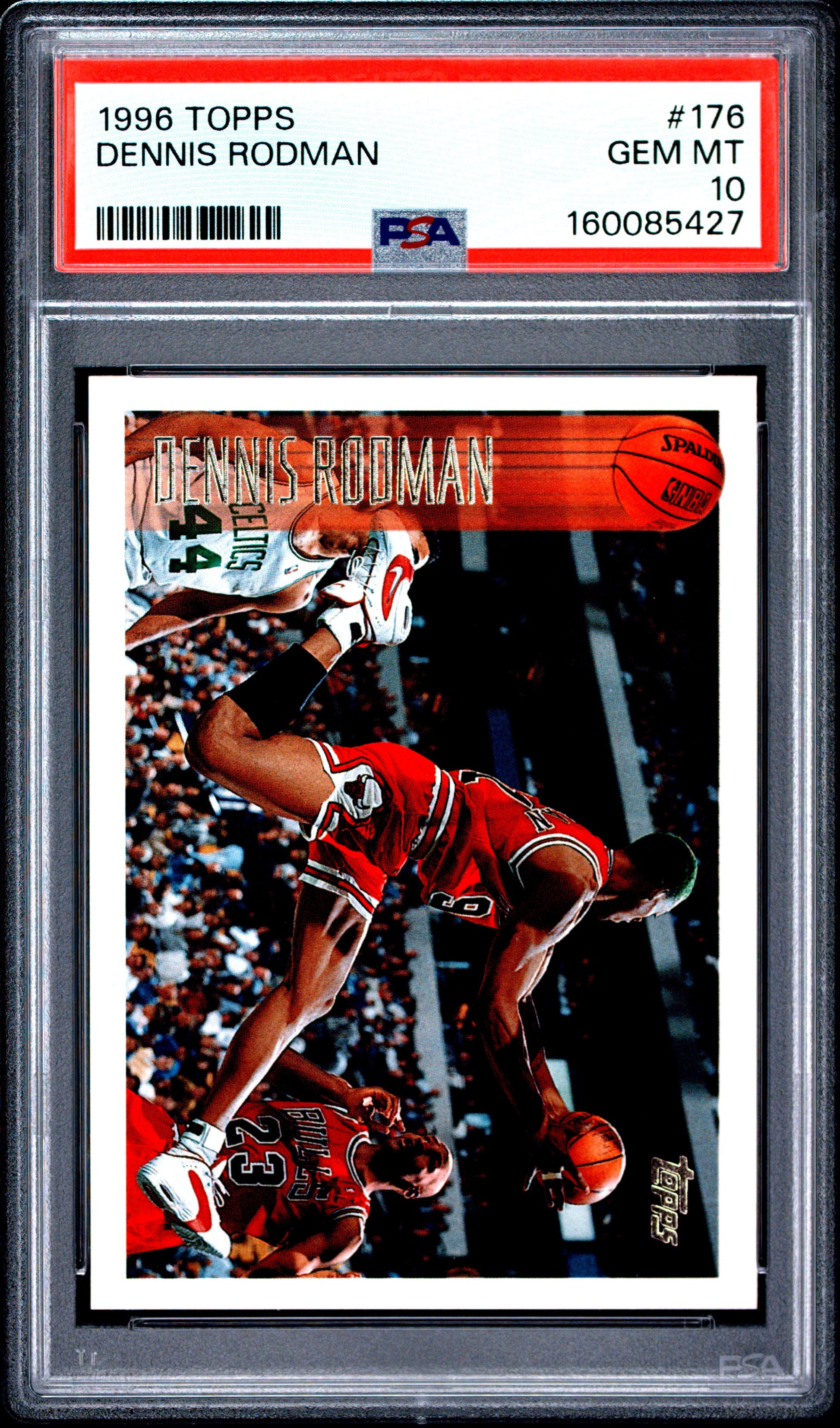 1996 Topps #176 Dennis Rodman w/Jordan in Background PSA 10