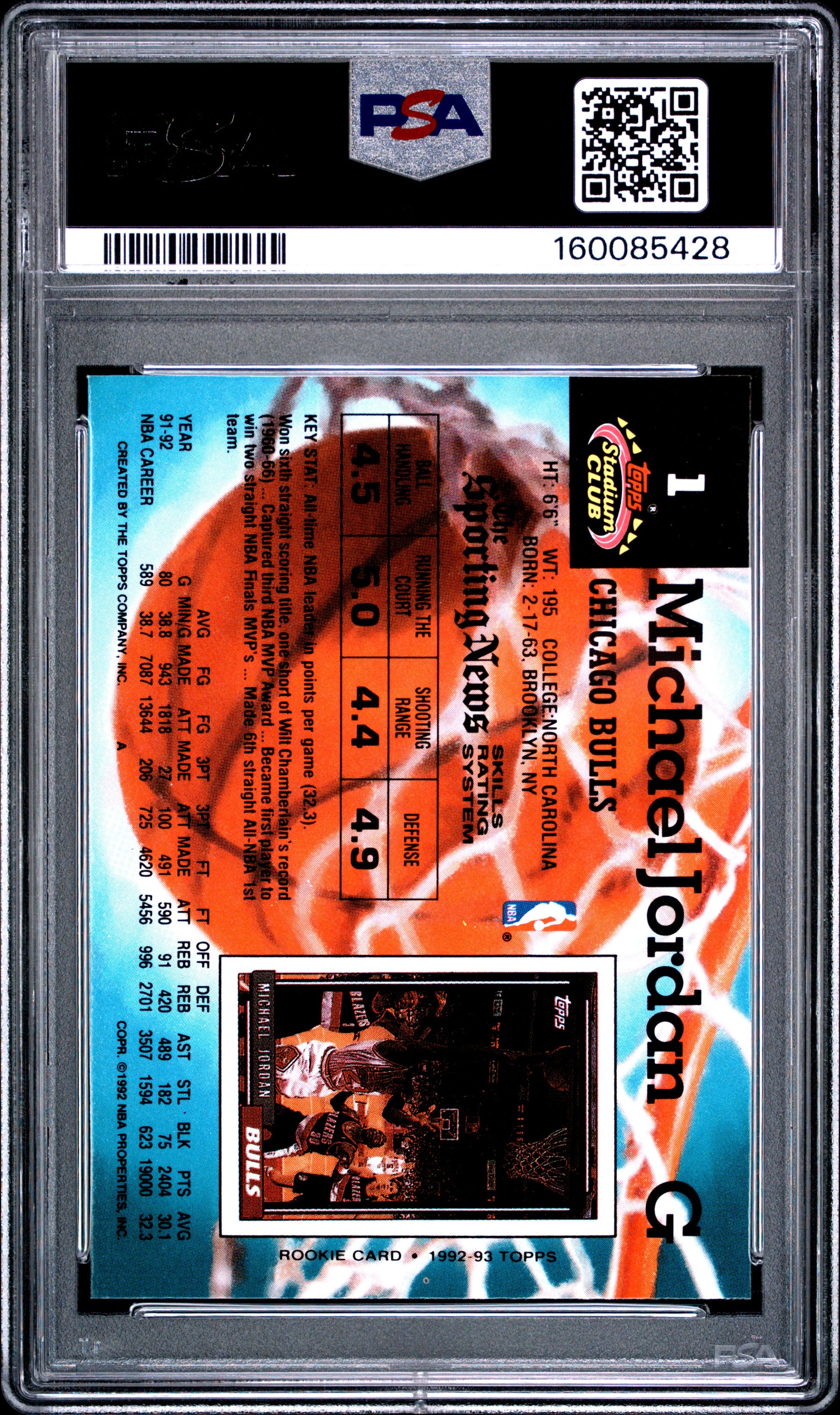 1992 Stadium Club #1 Michael Jordan PSA 9