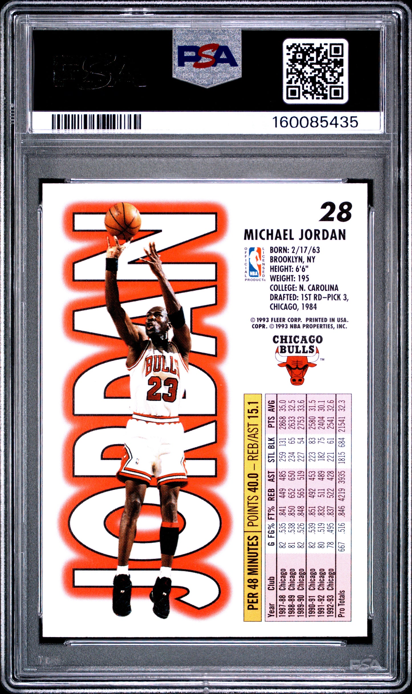 1993 Fleer #28 Michael Jordan PSA 9