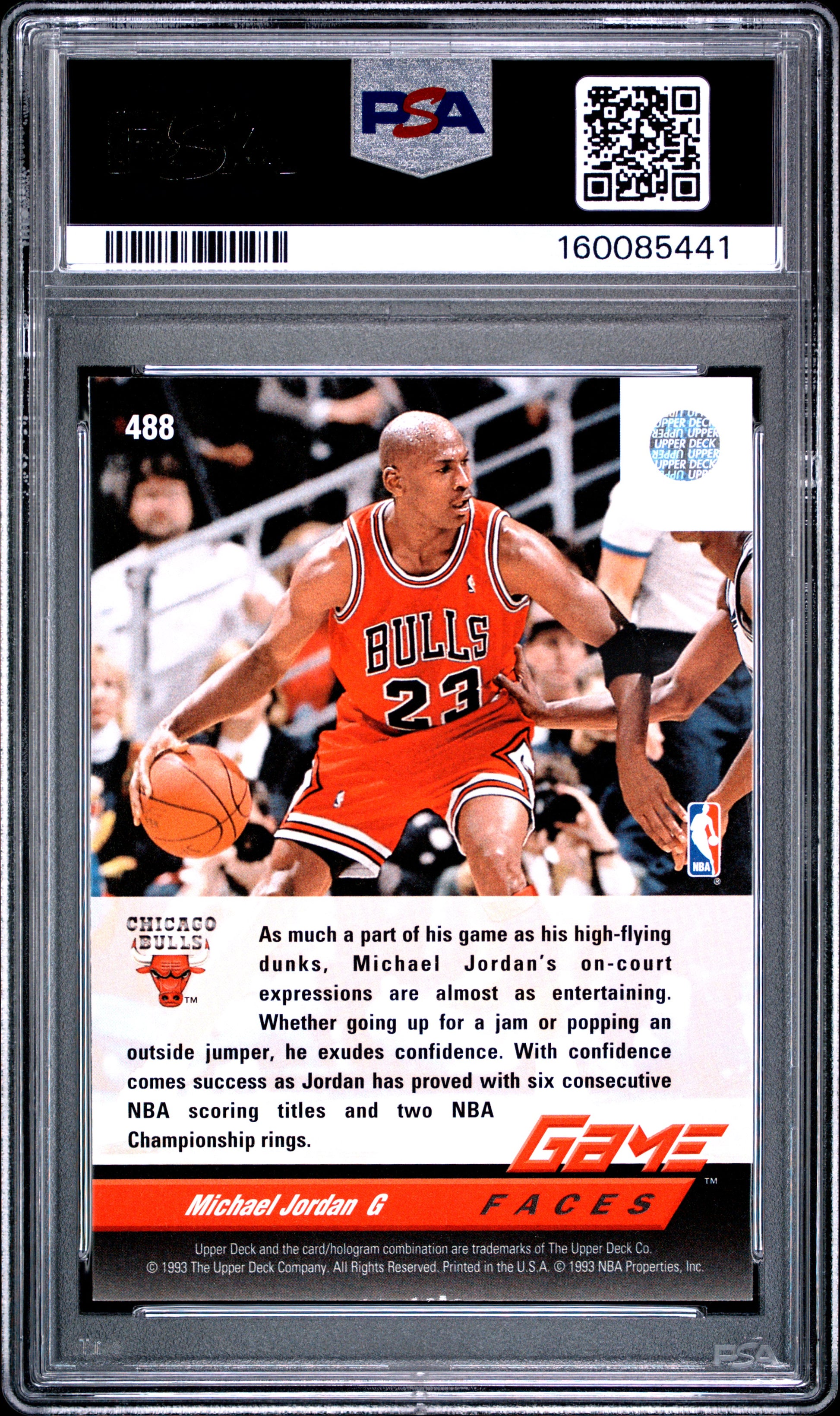 1992 Upper Deck #488 Michael Jordan PSA 8