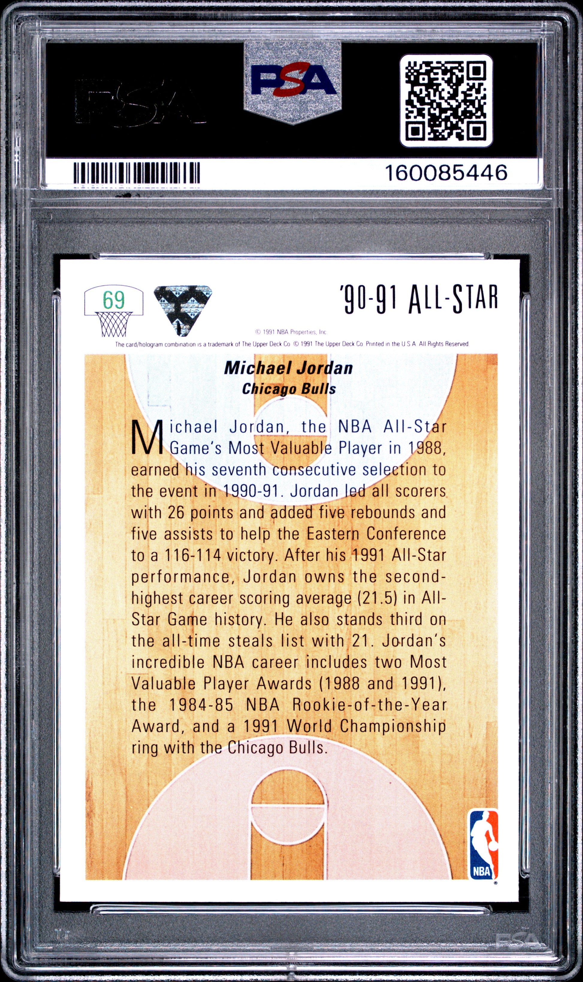 1991 Upper Deck #69 Michael Jordan PSA 9 (5446)