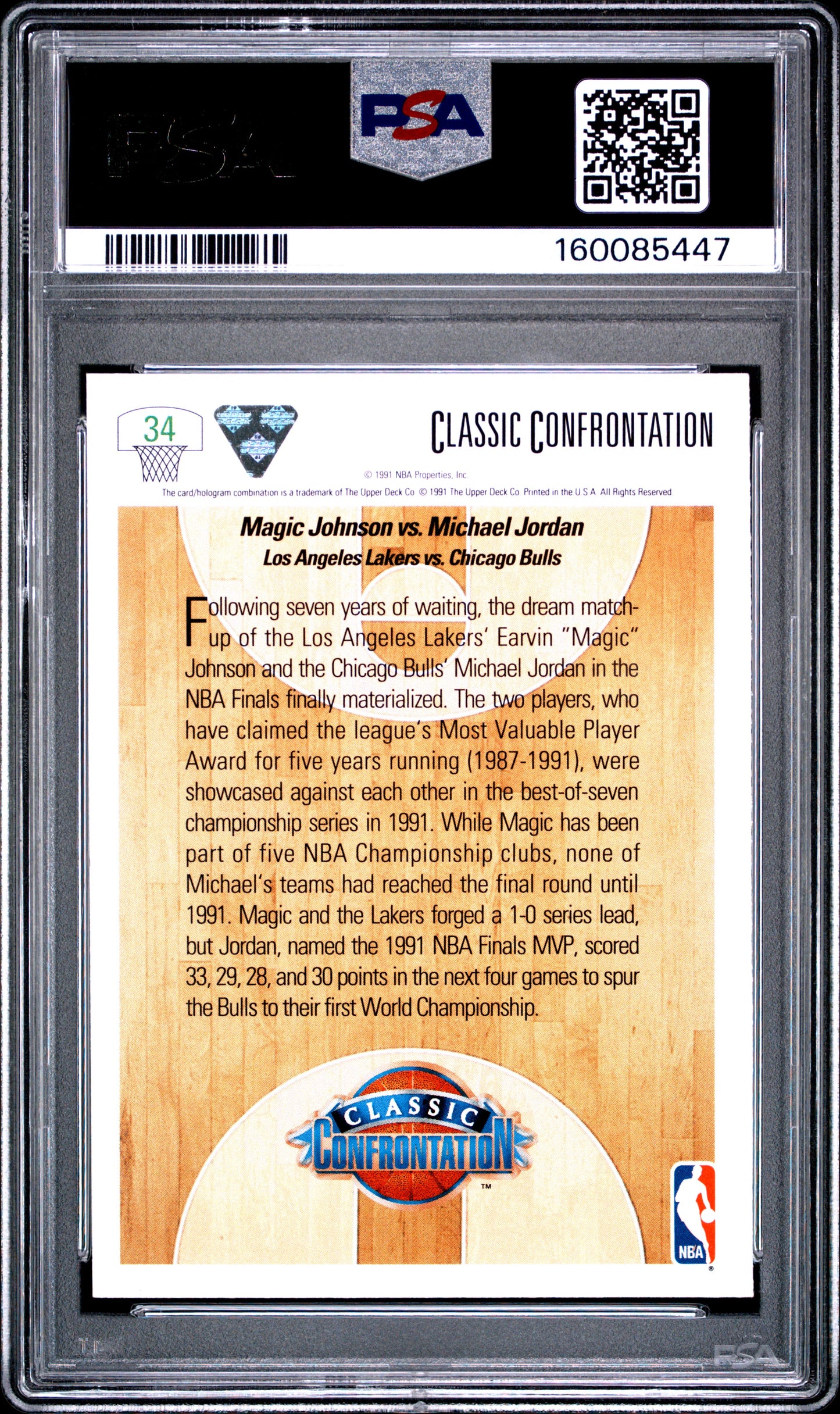 1991 Upper Deck #34 Magic Vs. Jordan PSA 9 (5447)