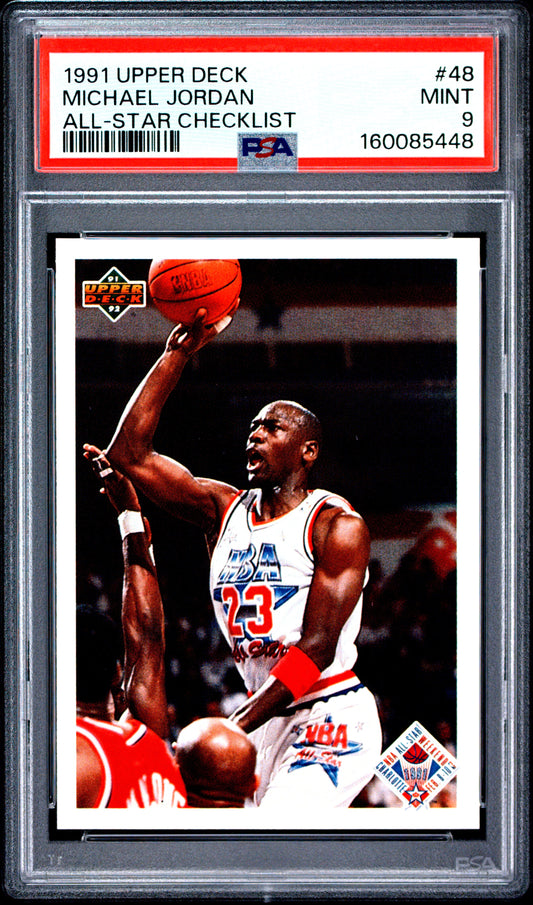 1991 Upper Deck #48 All-Star Checklist Michael Jordan PSA 9 (5448)