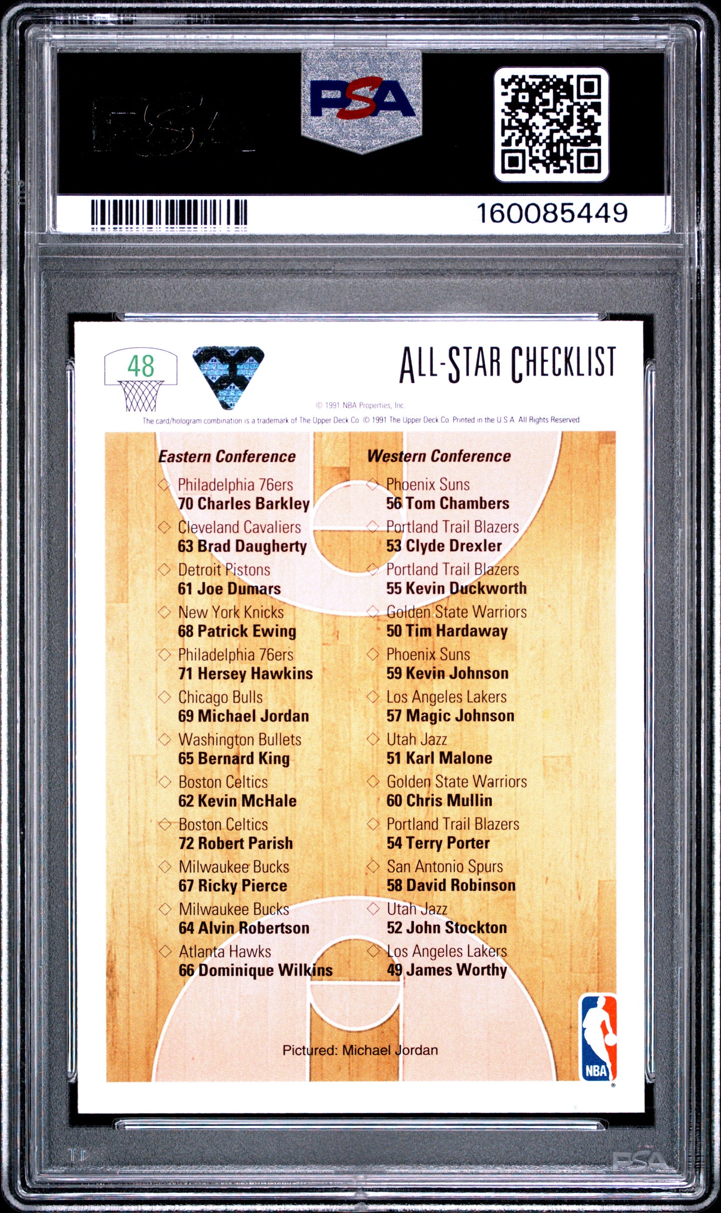 1991 Upper Deck #48 All-Star Checklist Michael Jordan PSA 10