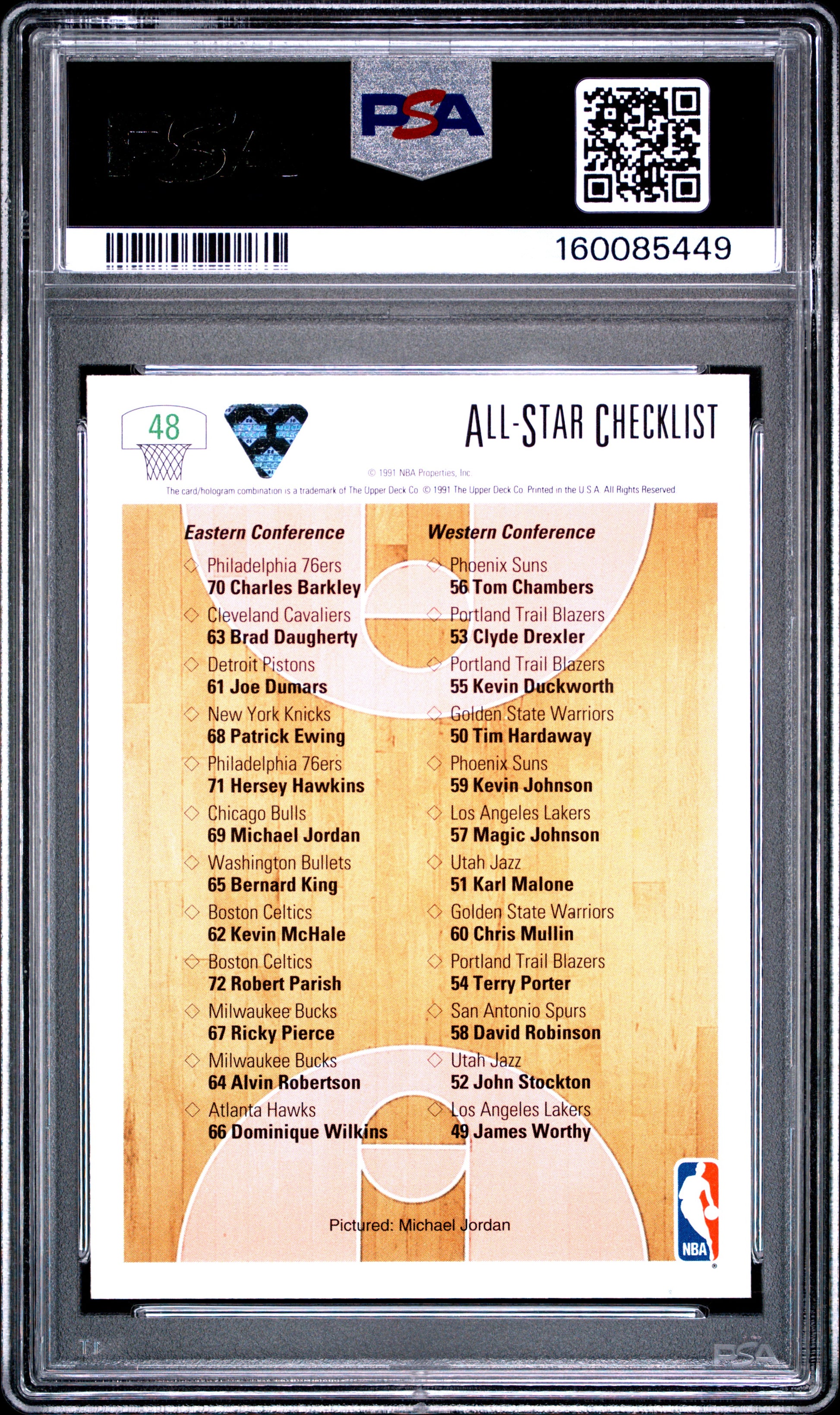 1991 Upper Deck #48 All-Star Checklist Michael Jordan PSA 10