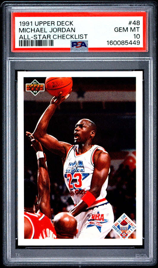 1991 Upper Deck #48 All-Star Checklist Michael Jordan PSA 10