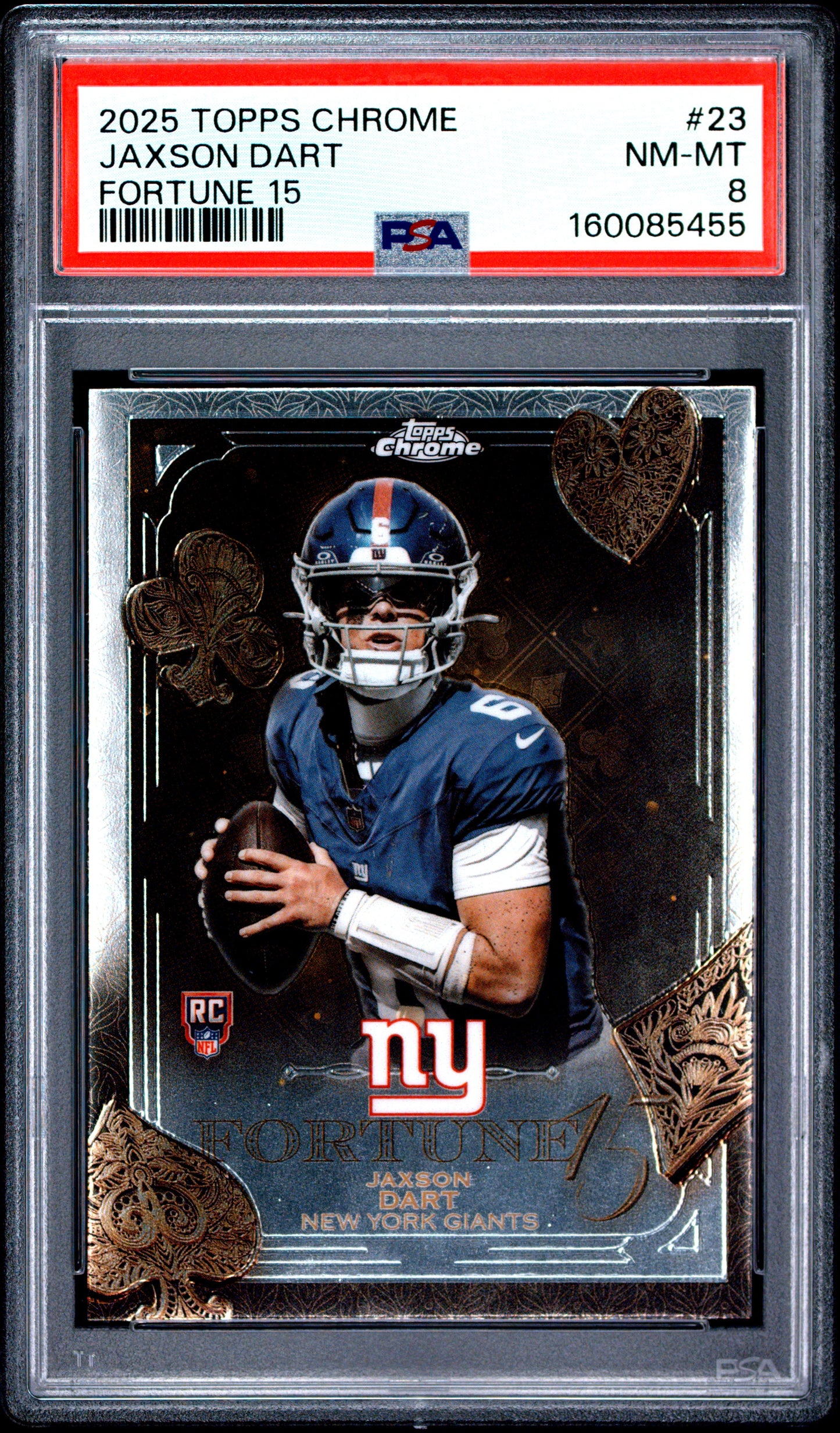 2025 Topps Chrome Fortune 15 #23 Jaxson Dart RC PSA 8