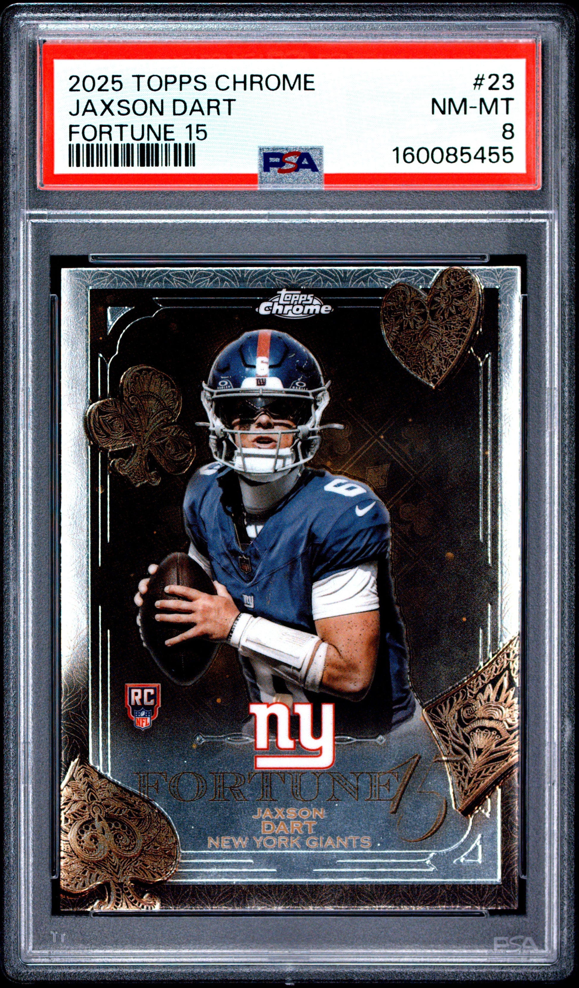 2025 Topps Chrome Fortune 15 #23 Jaxson Dart RC PSA 8