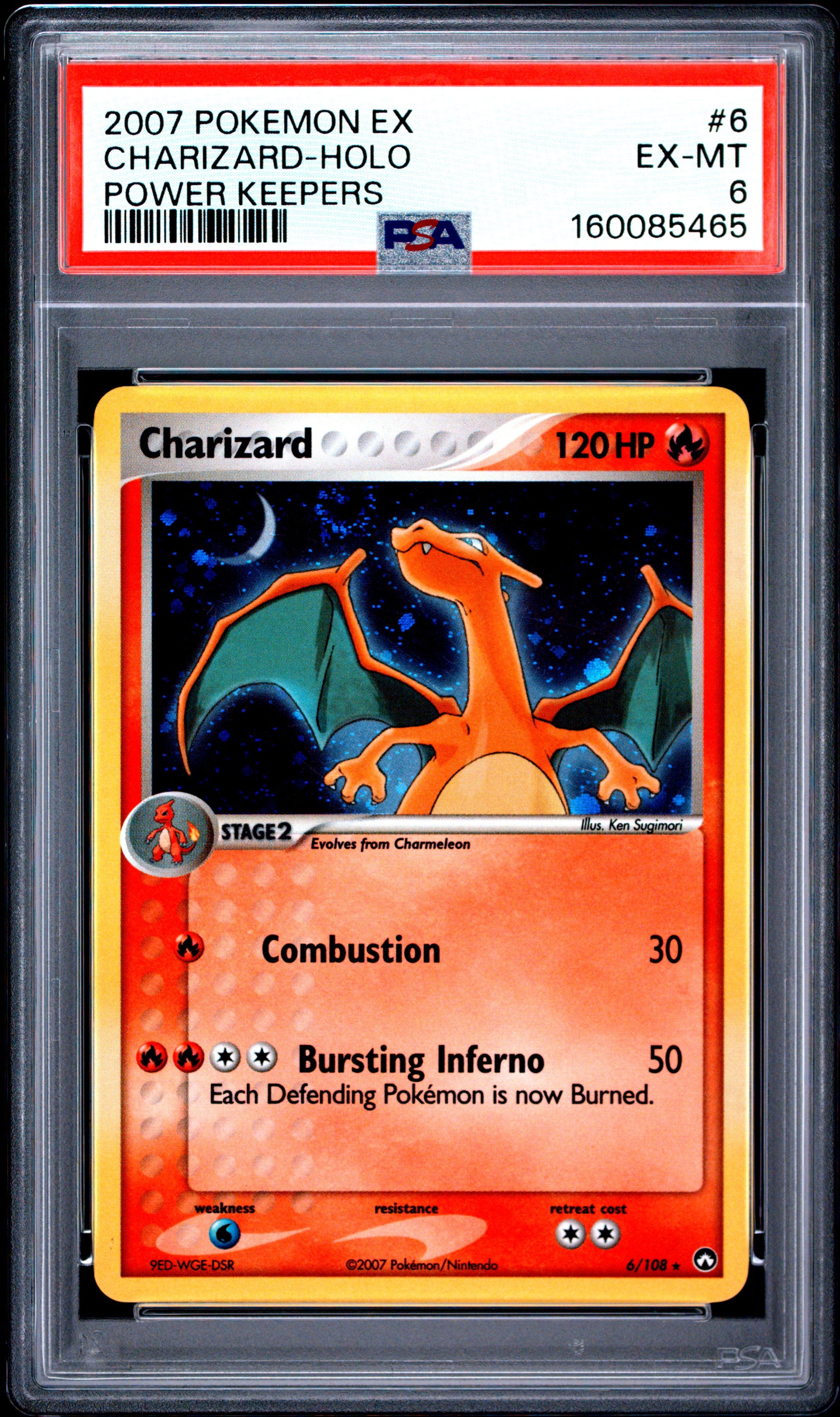 2007 Pokemon Ex Power Keepers #6 Charizard-Holo PSA 6