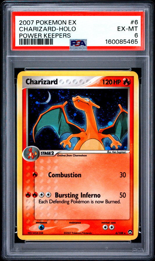 2007 Pokemon Ex Power Keepers #6 Charizard-Holo PSA 6