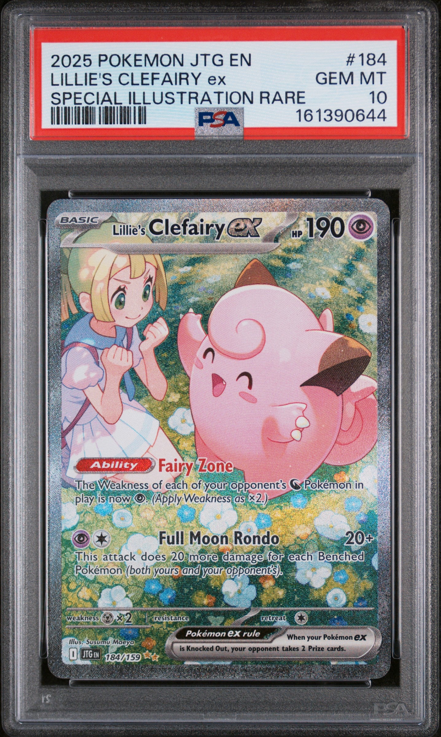 2025 Pokemon Jtg En-Journey Together #184 S.I.R. Lillie's Clefairy Ex PSA 10