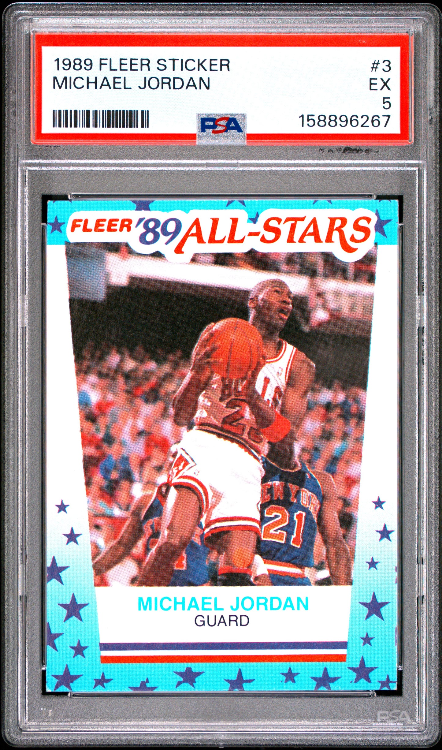 1989 Fleer Sticker #3 Michael Jordan PSA 5