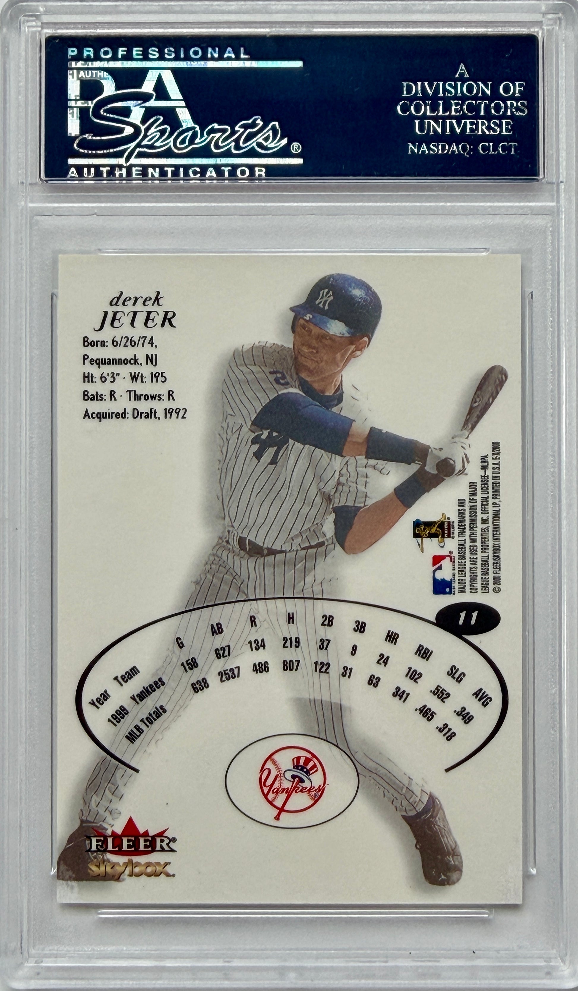 2000 Skybox E-X #11 Derek Jeter PSA 9