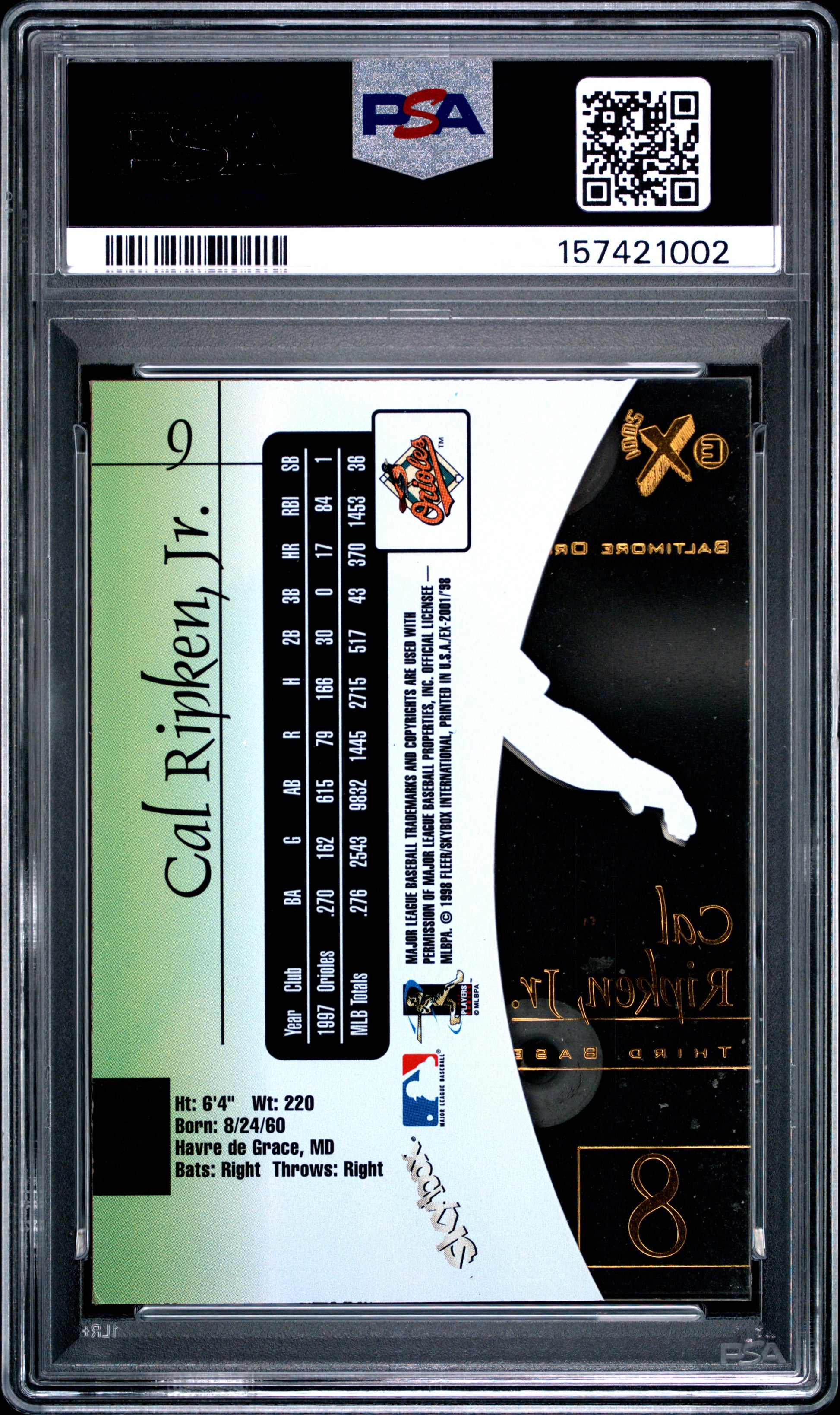 1998 Skybox E-X 2001 #9 Cal Ripken Jr. PSA 6