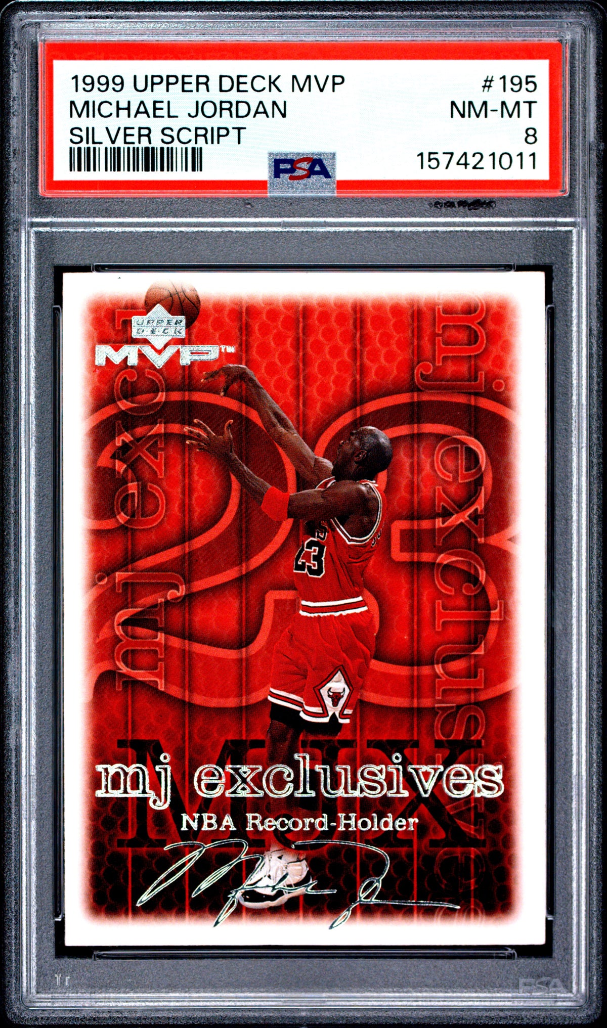 1999 Upper Deck Mvp #195 Silver Script Michael Jordan PSA 8