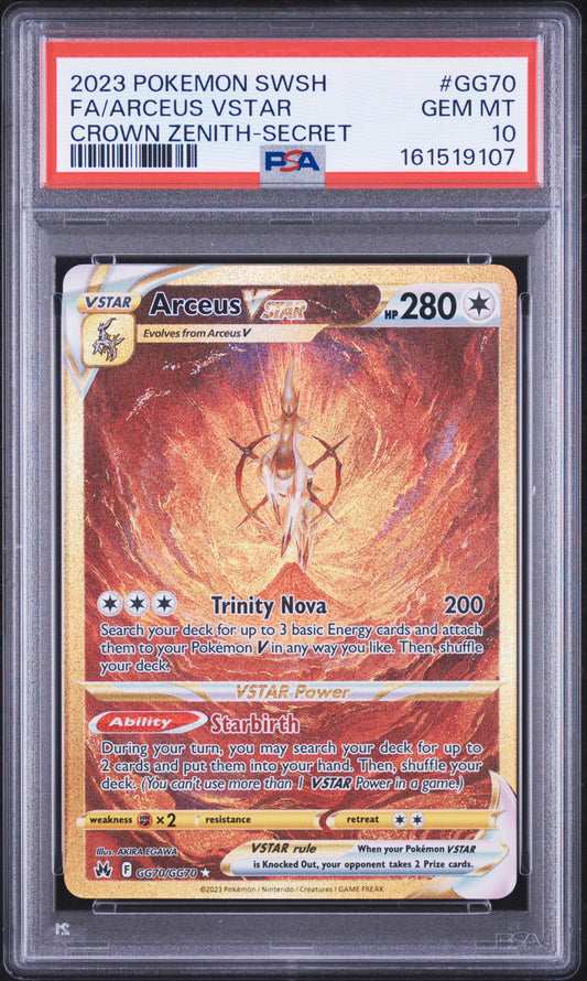 2023 Pokemon Sword And Shield Crown Zenith #GG70 Secret Arceus Vstar PSA 10