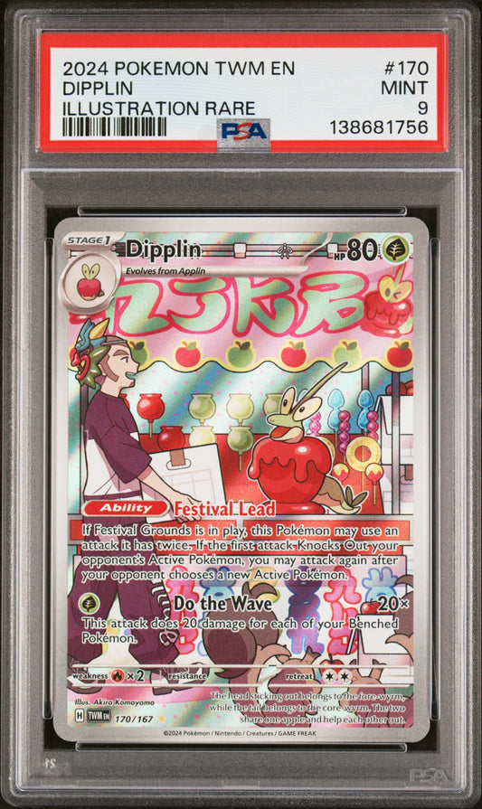2024 Pokemon Twm En-Twilight Masquerade #170 Illustration Rare Dipplin PSA 9