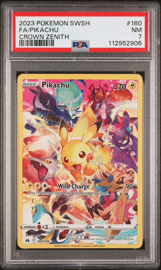 2023 Pokemon Sword And Shield Crown Zenith #160 Fa/Pikachu PSA 7
