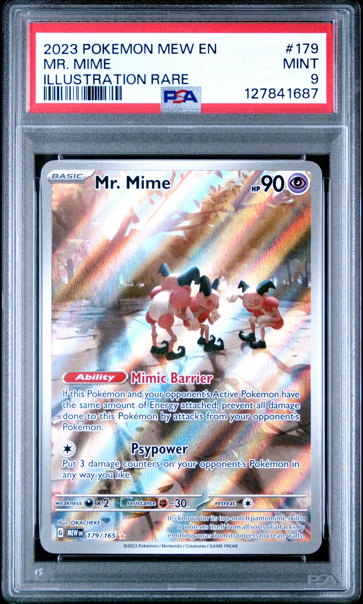 2023 Pokemon Mew En-151 #179 Illustration Rare Mr. Mime PSA 9