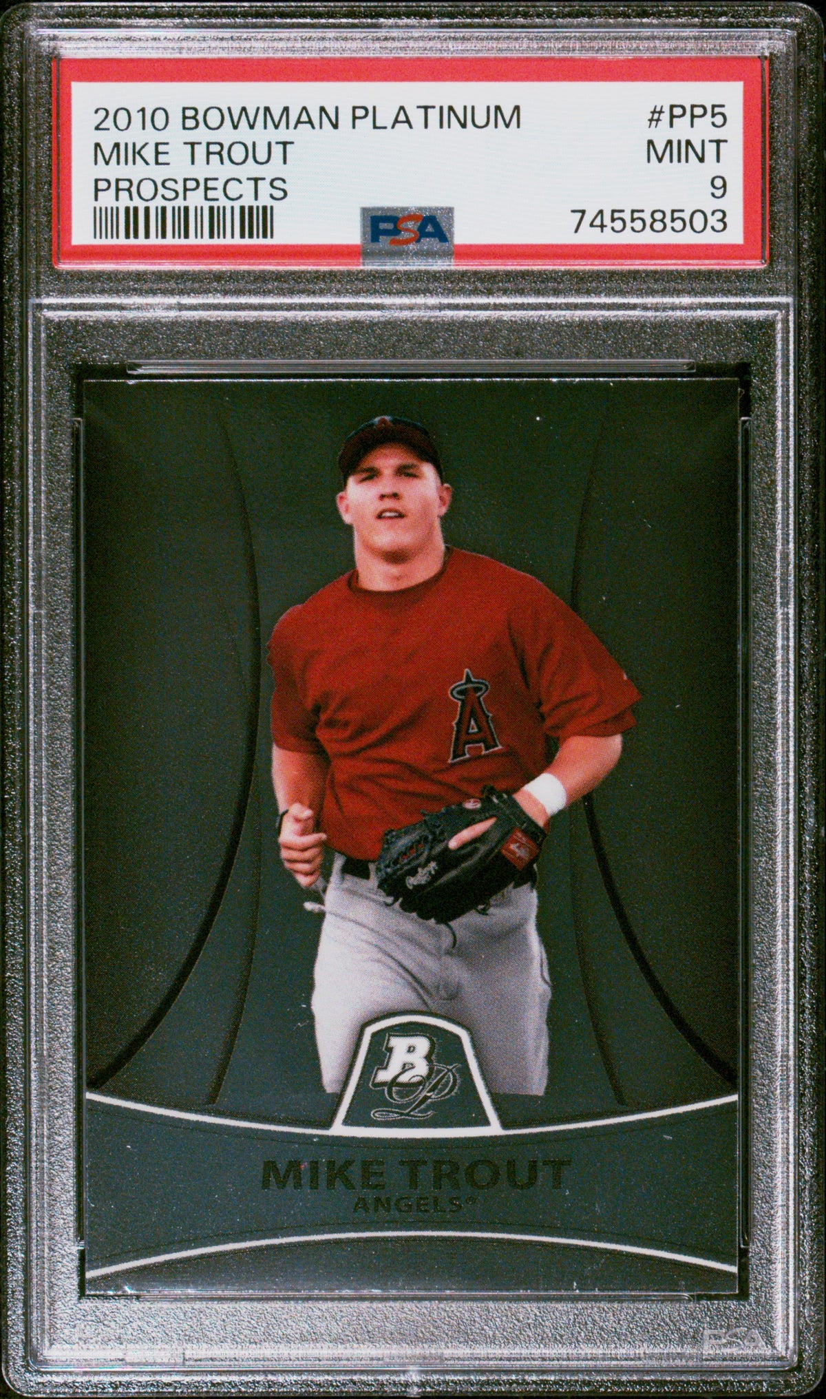 2010 Bowman Platinum Prospects #PP5 Mike Trout PSA 9