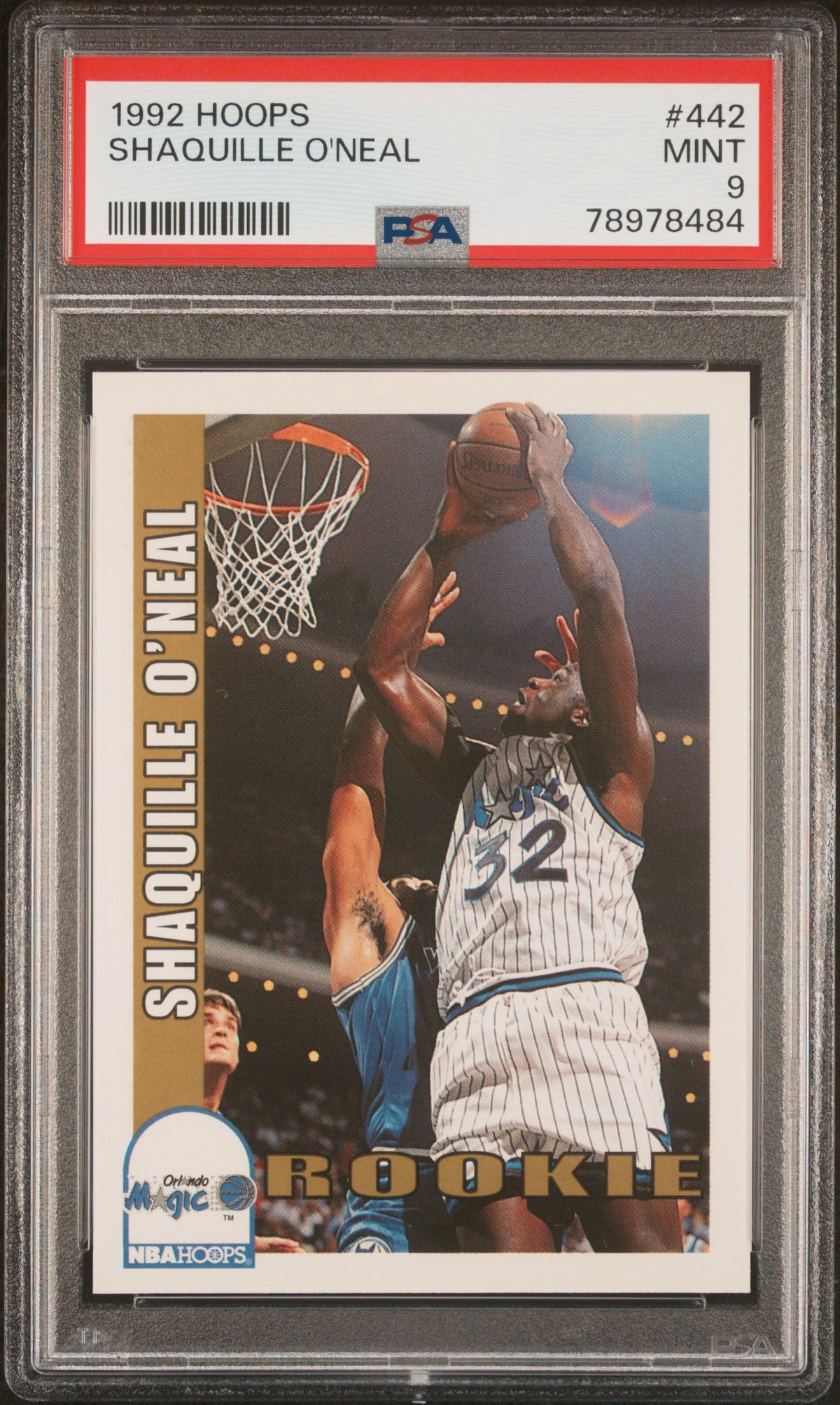 1992 Hoops #442 Shaquille O'Neal RC PSA 9
