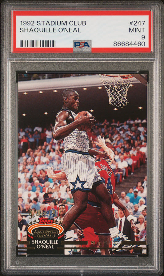 1992 Stadium Club #247 Shaquille O'Neal RC PSA 9
