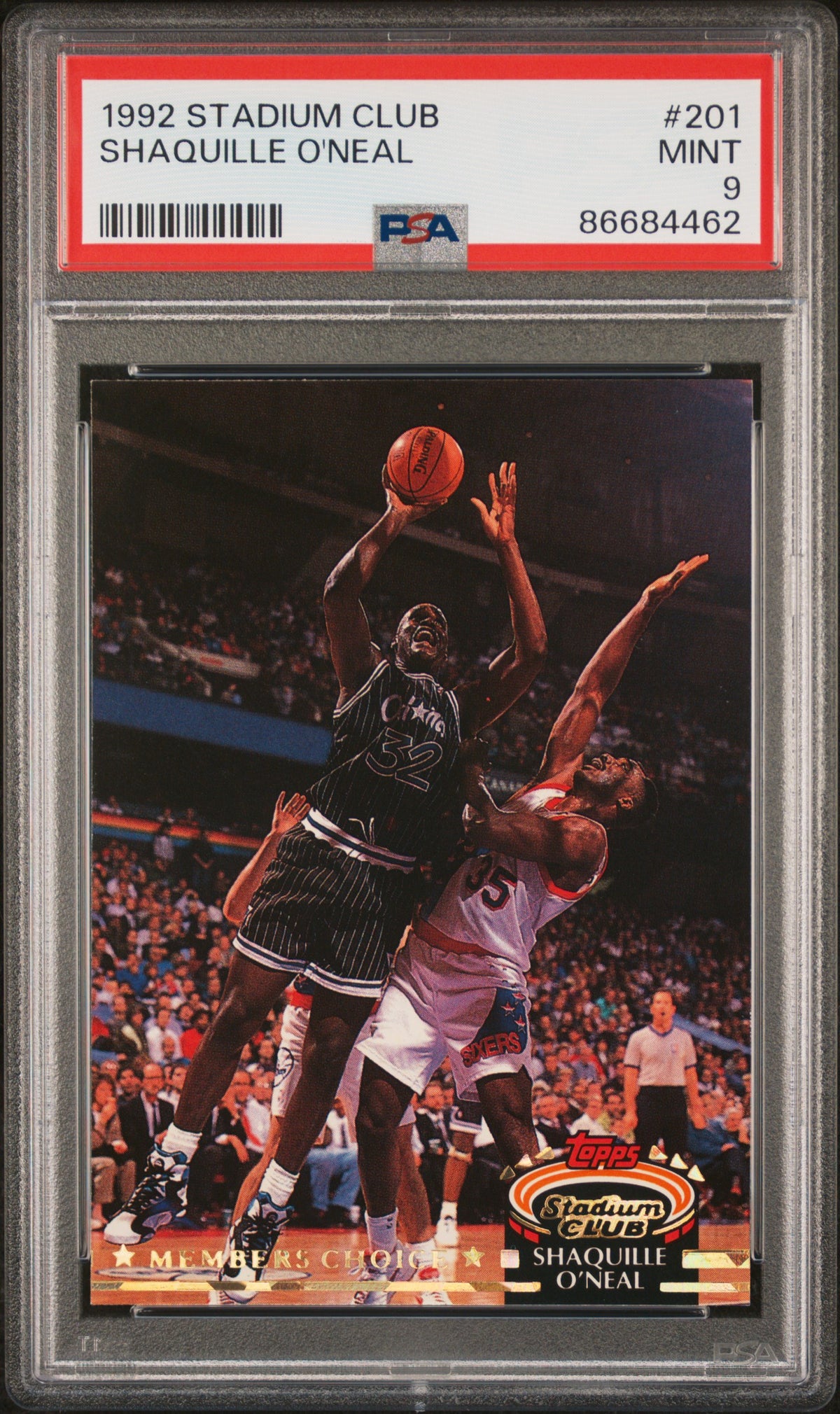 1992 Stadium Club #201 Shaquille O'Neal RC PSA 9