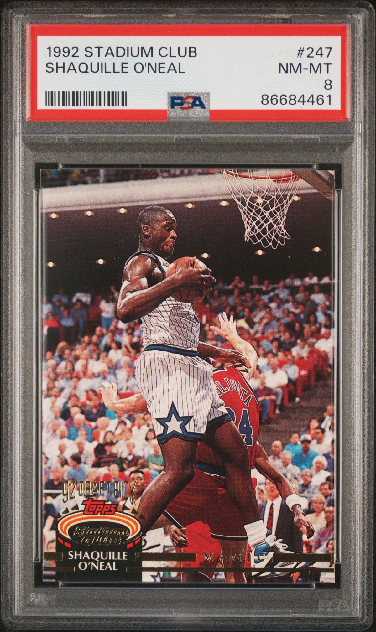 1992 Stadium Club #247 Shaquille O'Neal RC PSA 8