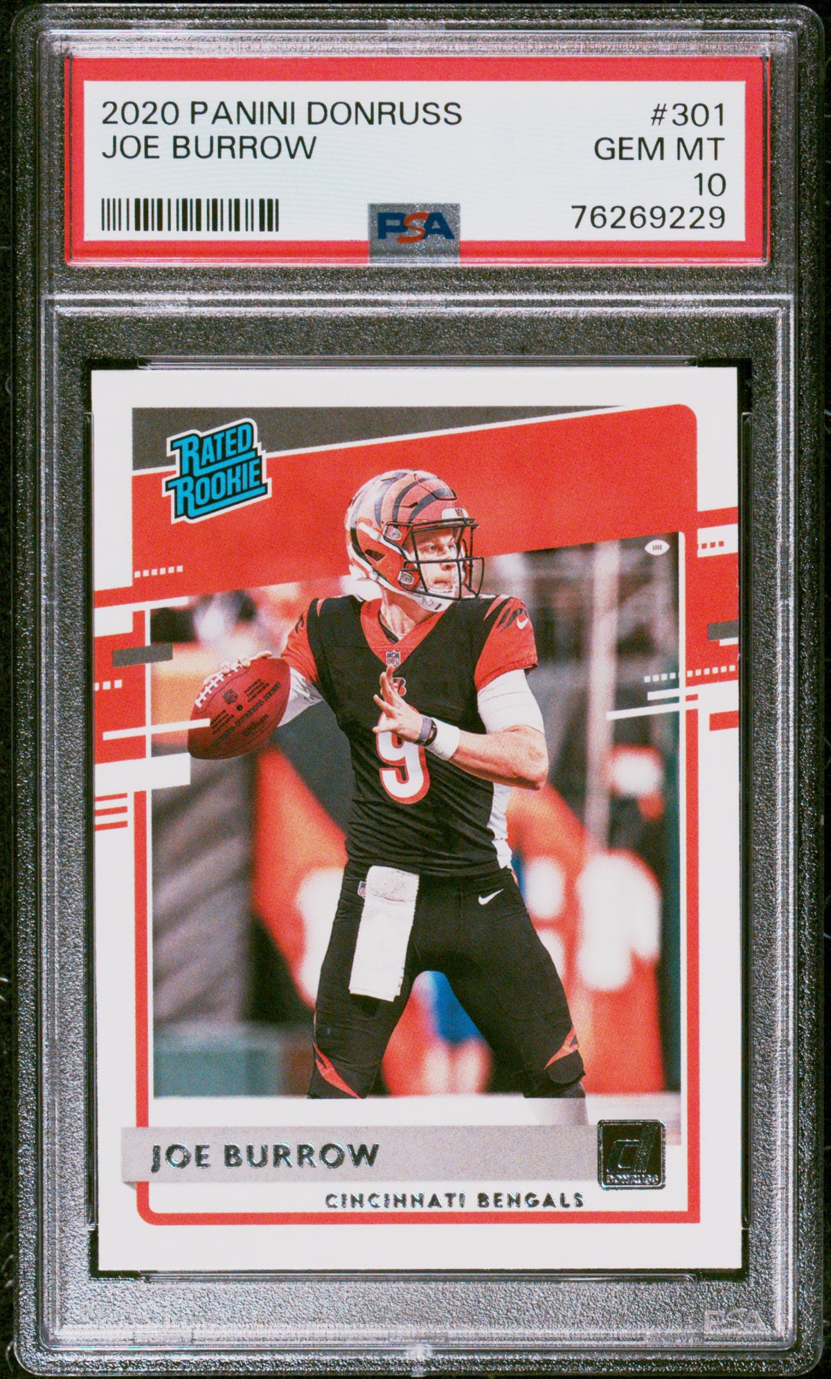 2020 Panini Donruss #301 Joe Burrow RC PSA 10
