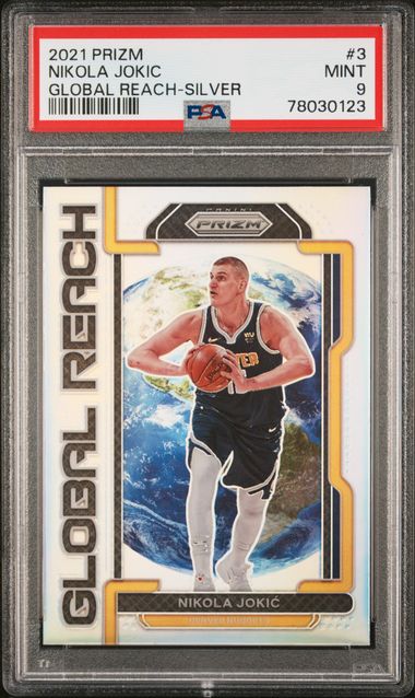 2021 Prizm #3 Nikola Jokic Global Reach Silver PSA 9