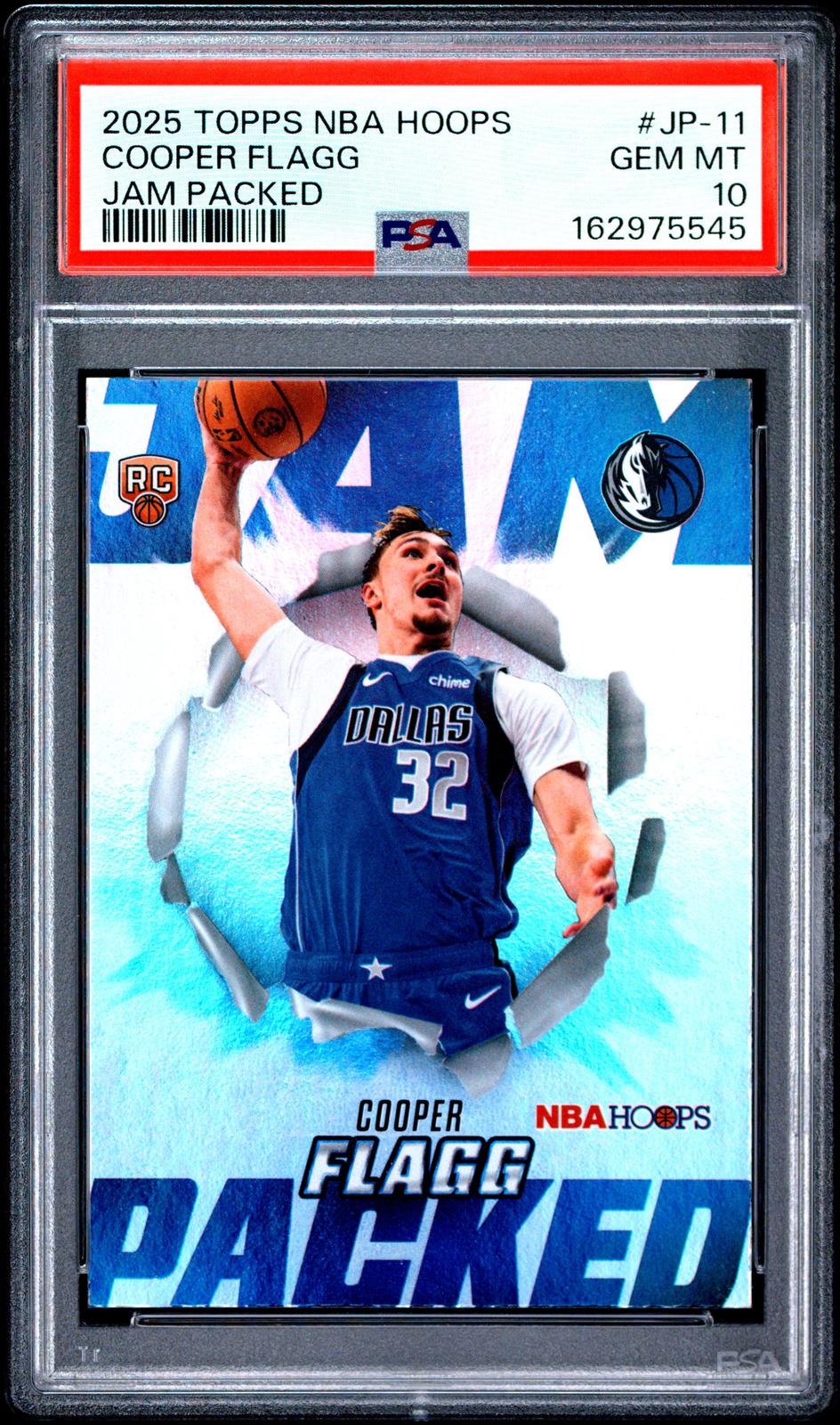 2025 Topps NBA Hoops Jam Packed #JP-11 Cooper Flagg RC PSA 10